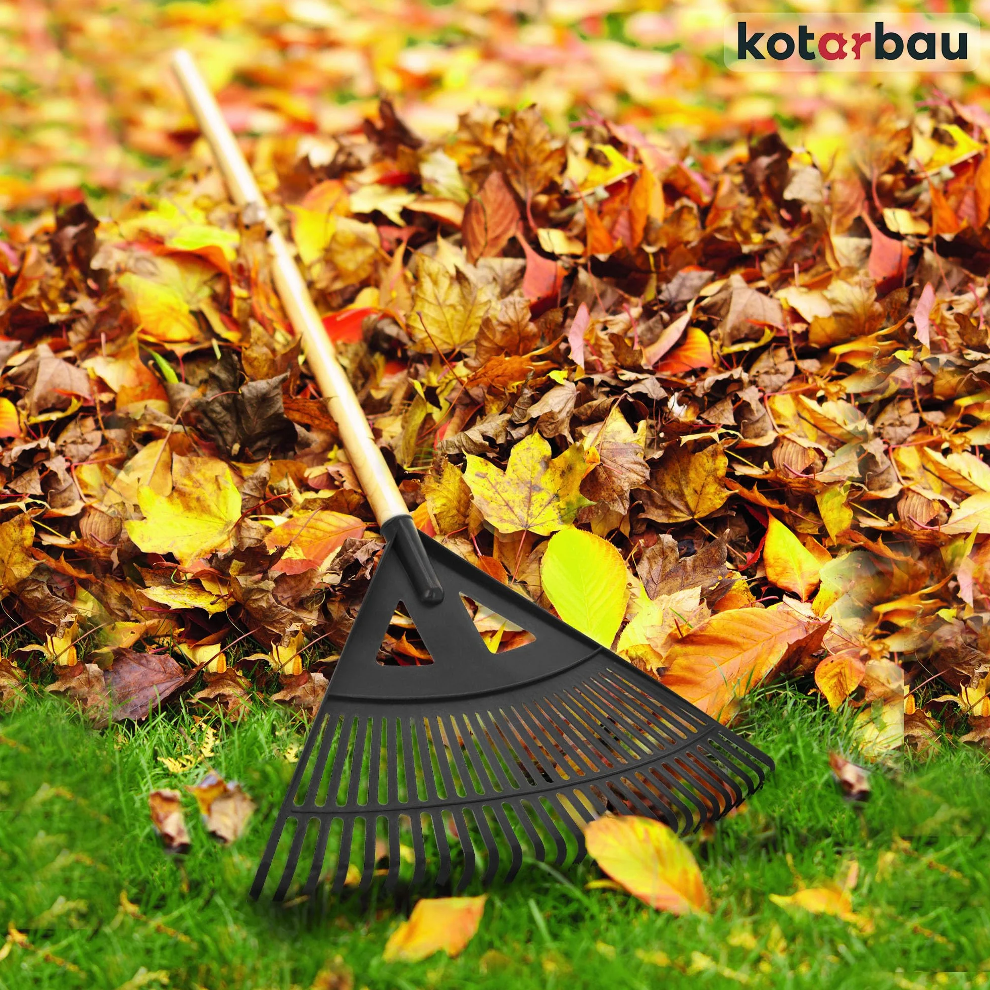 KOTARBAU® Grabie Wachlarzowe - 58 CM - Grabie do Liści Trawy - Plastikowe