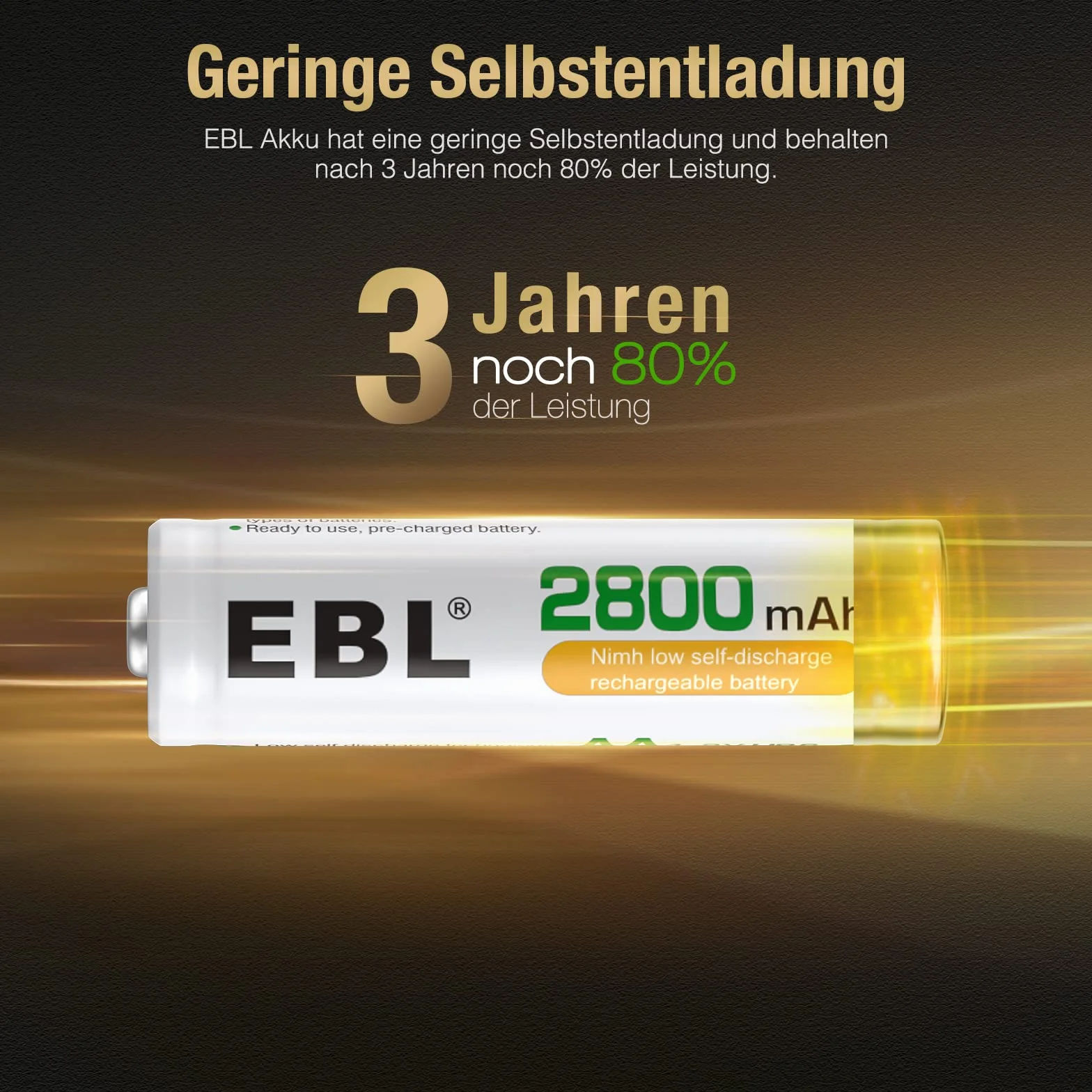 EBL AA akumulator 2800mAh, akumulatory NiMH o wysokiej pojemności z pudełkiem do przechowywania, 4 sztuki