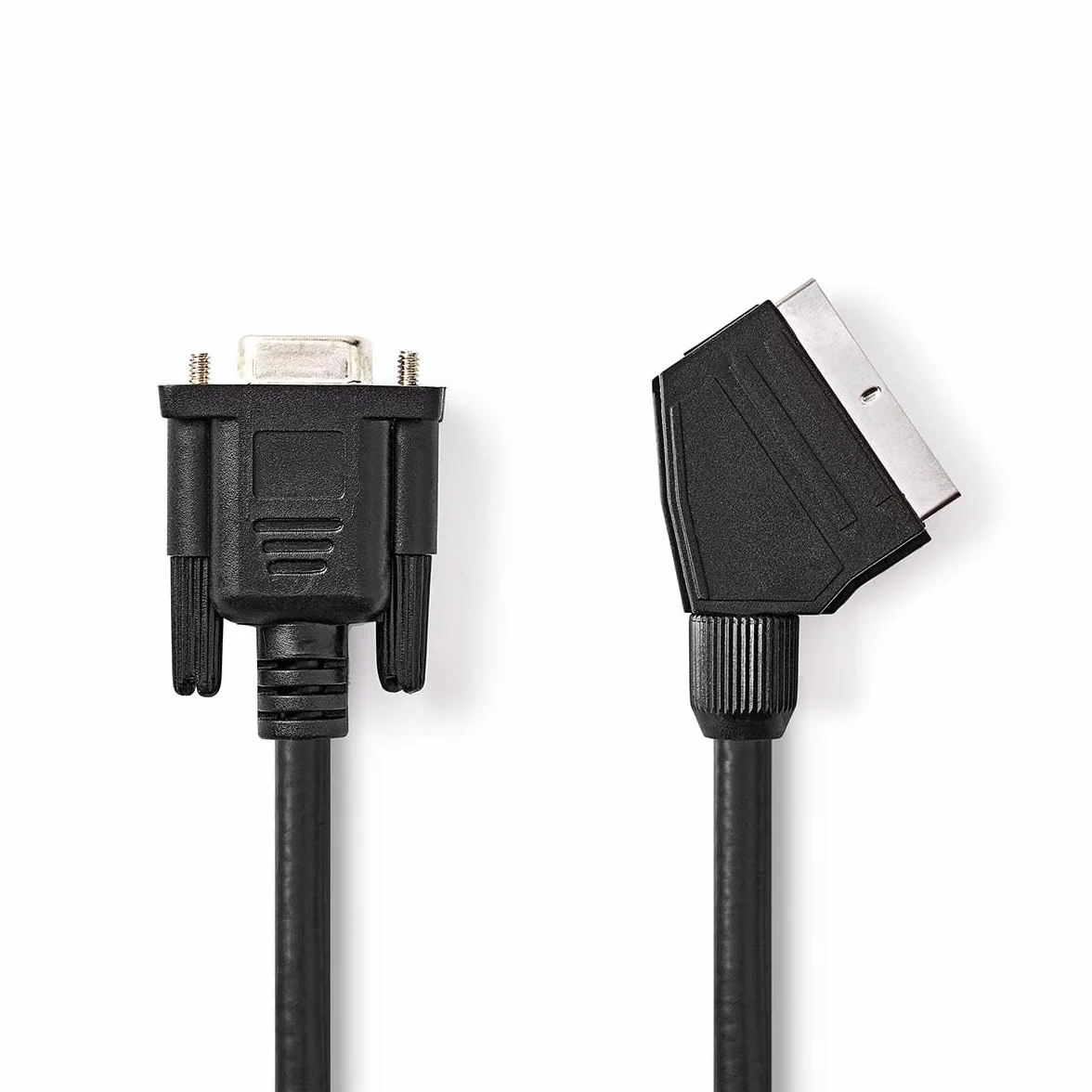 Nedis Kabel SCART SCART wtyczka VGA gniazdo niklowany 480p 2,00 m czarny