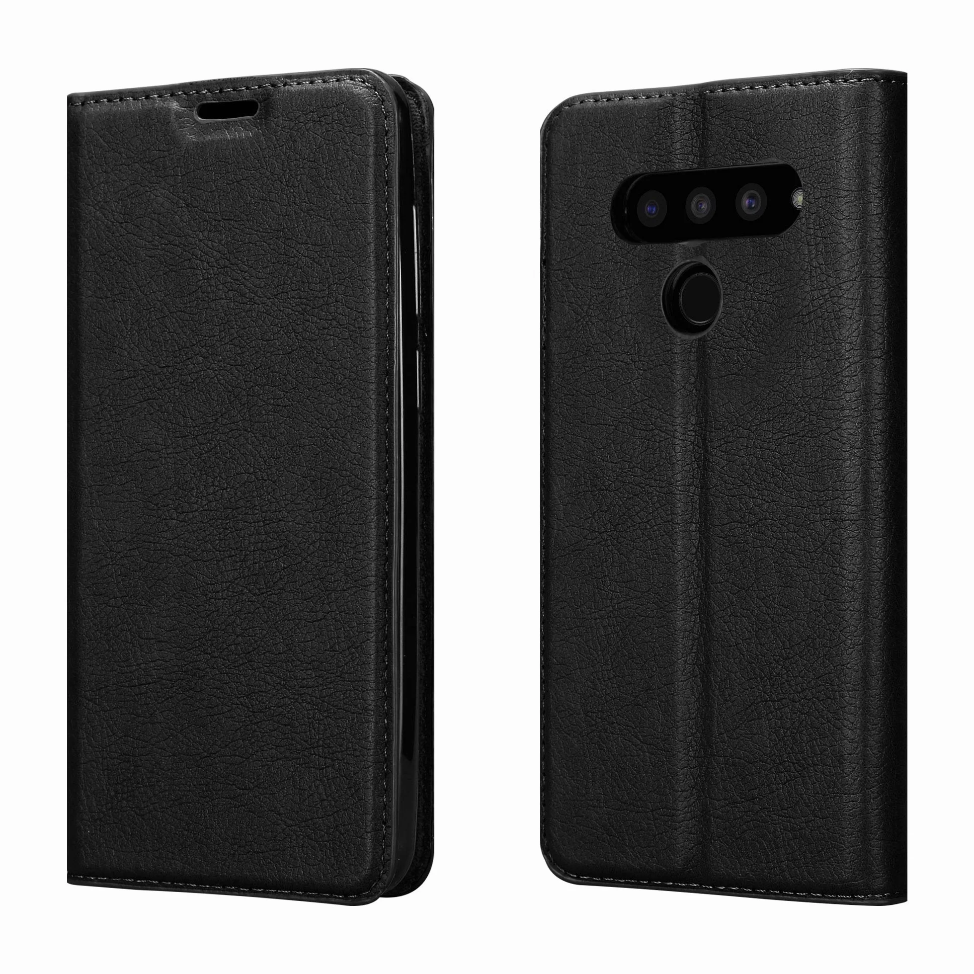 Etui Cadorabo kompatybilne z LG V50 w CZARNYM NOCIE - Etui ochronne z magnetycznym zamknięciem, funkcja uchwytu i przegródką na karty
