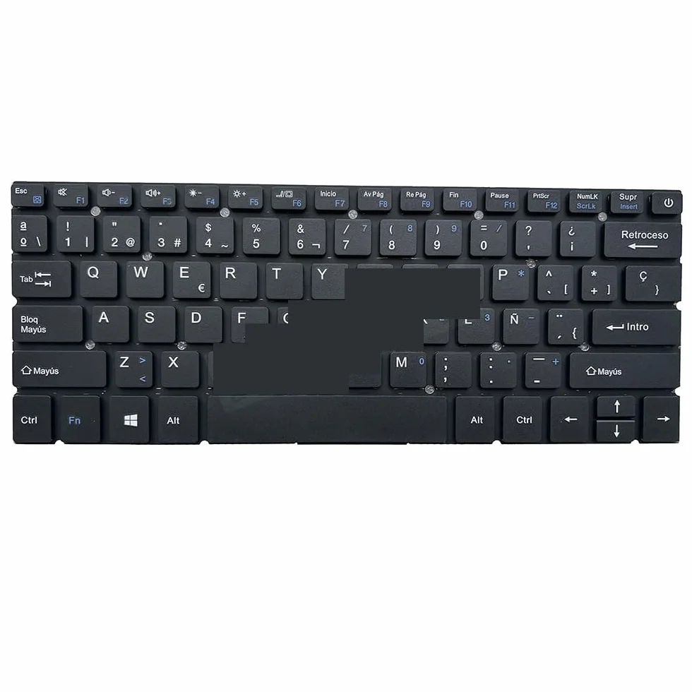 Hiszpańska klawiatura do Irbis NB125 K787 JM260-1 YJ-741 SP/ES do Hiszpanii pasuje do notebooka łacińskiego do Teclado czarne nasadki klawiszy bez podświetlanych klawiatur części laptopa