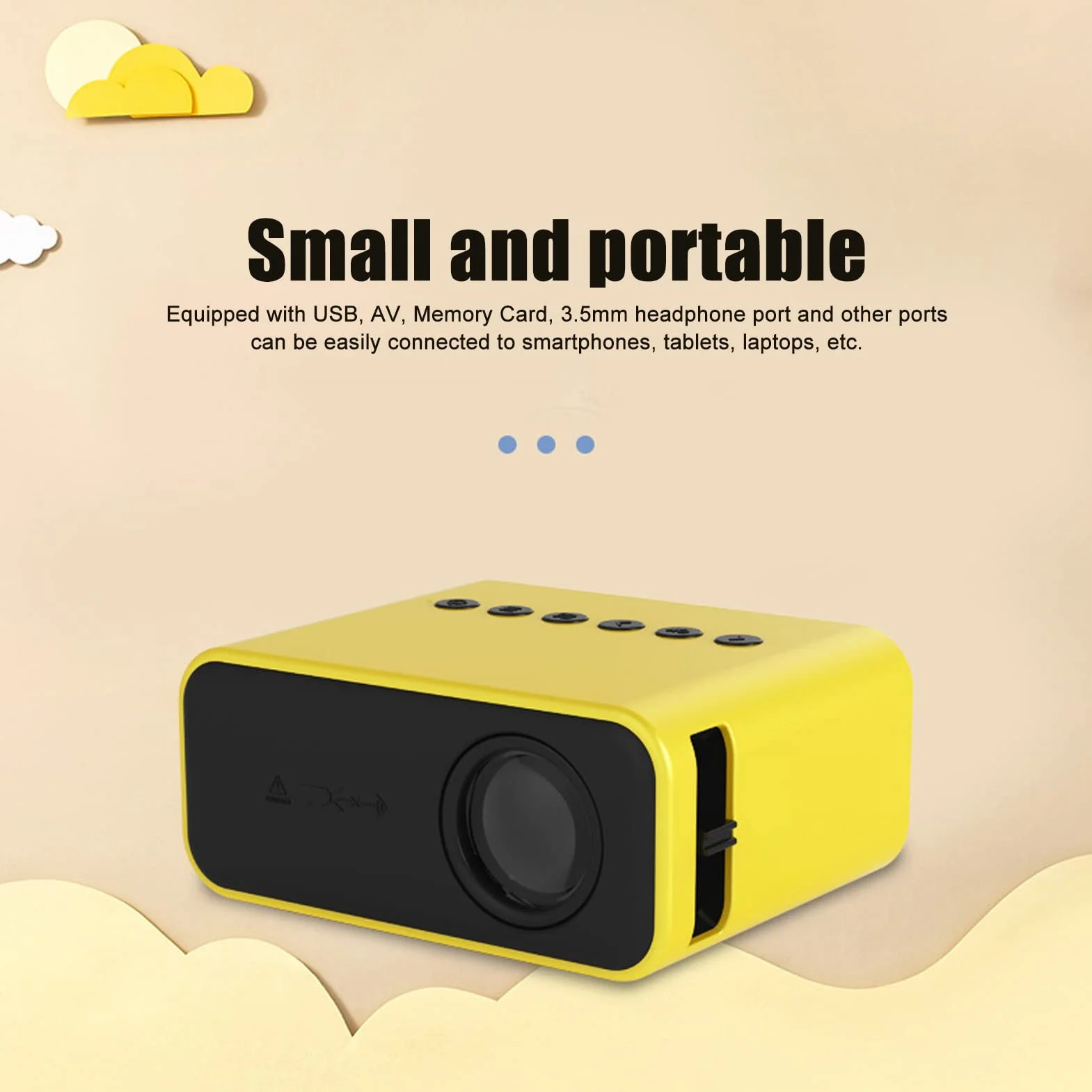 Mini Projektor, Przenośny Projektor Filmowy Full HD 1080P LED do Kina Domowego na Zewnątrz, na Kemping z Wieloma Portami Sprzętowymi, ochroną Oczu i Prezentem dla Odpowiedniego