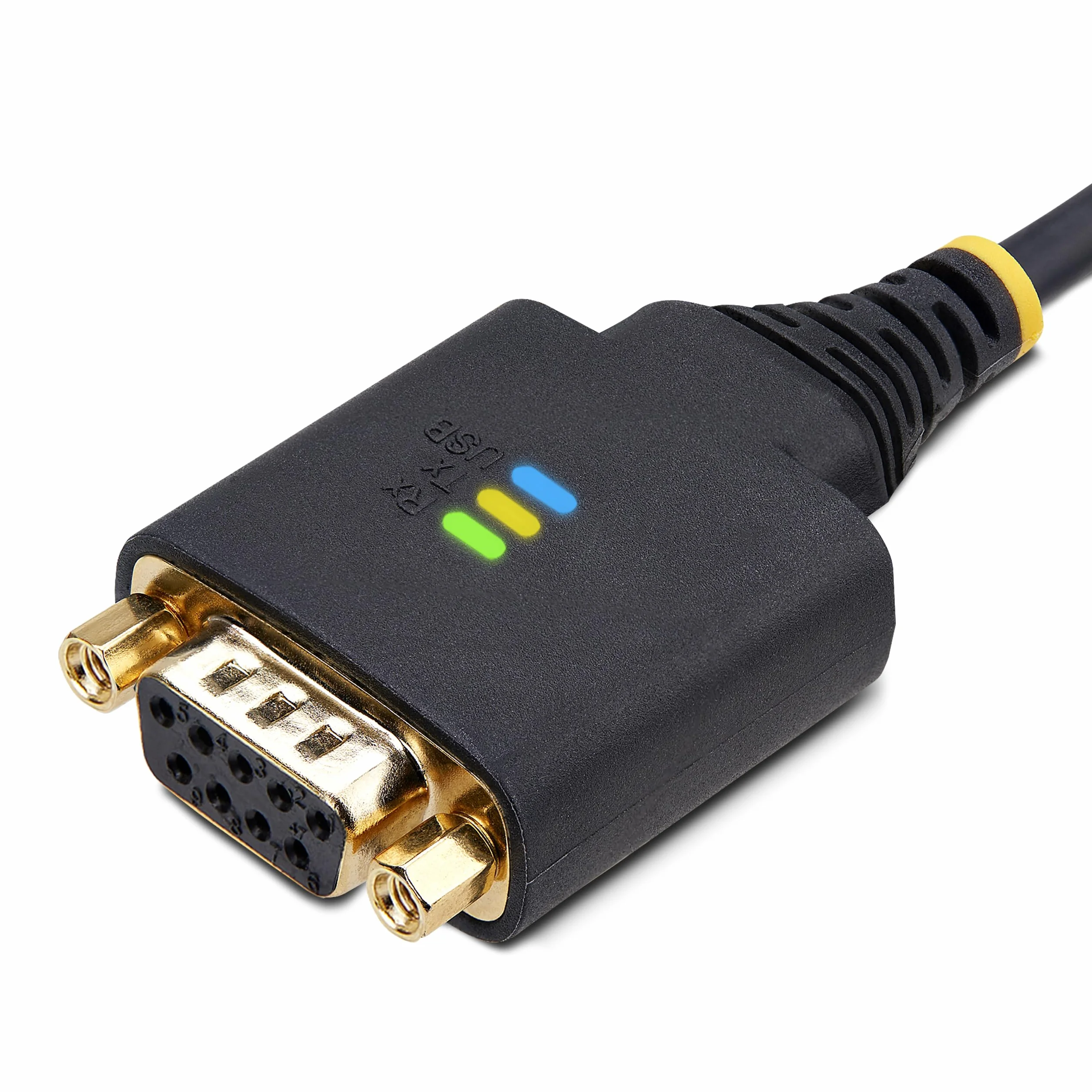 StarTech.com 2 m kabel adaptera szeregowego modemu USB na zerowy, przechowywanie COM, FTDI, USB-A do RS232, wymienne śruby/nakrętki DB9