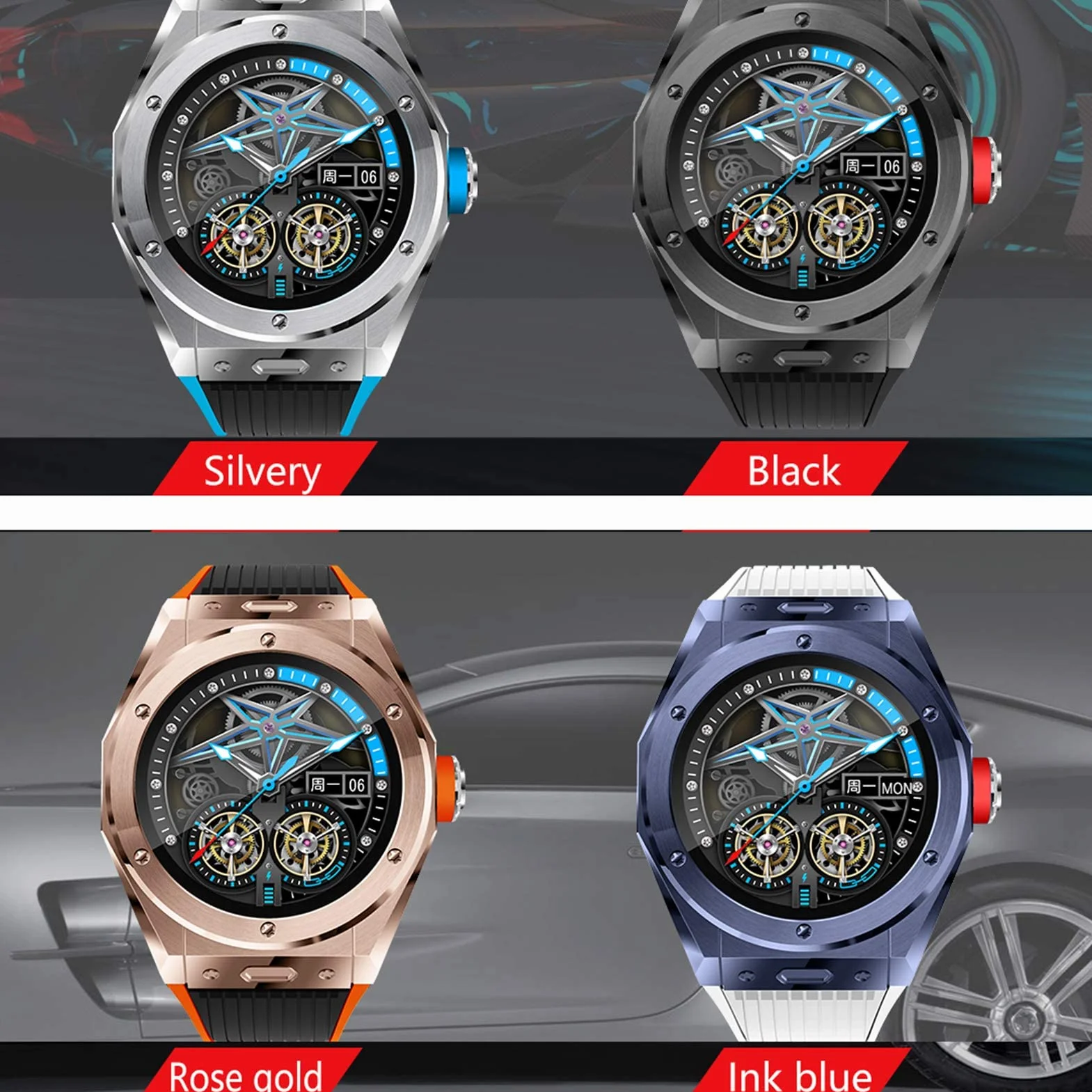 Inteligentny zegarek 1,28 cala Zakrzywiony ekran dotykowy Połączenie Bluetooth Zegarek fitness Monitor aktywności z tętnem i tlenem we krwi Inteligentny zegarek sportowy dla mężczyzn i kobiet na