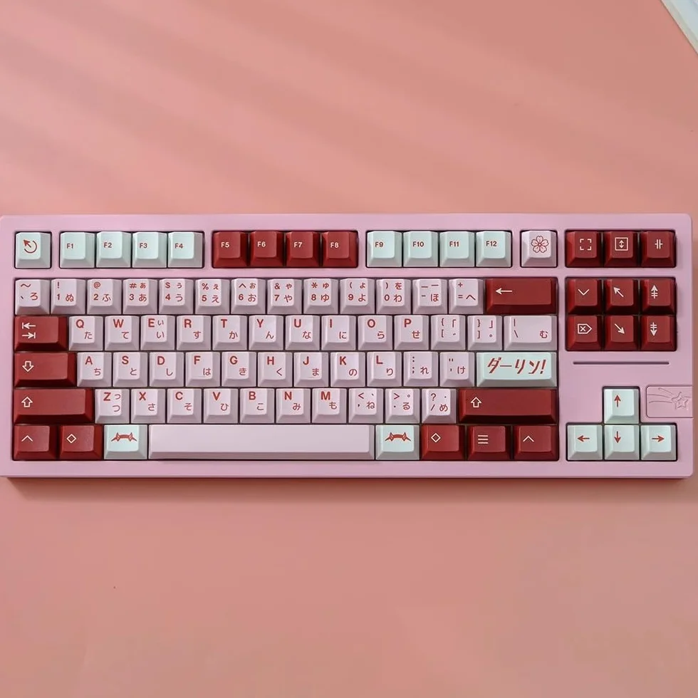 Darling 02 różowa nasadka klawiszy, japońskie anime Cherry Profile Keycap do klawiatury mechanicznej