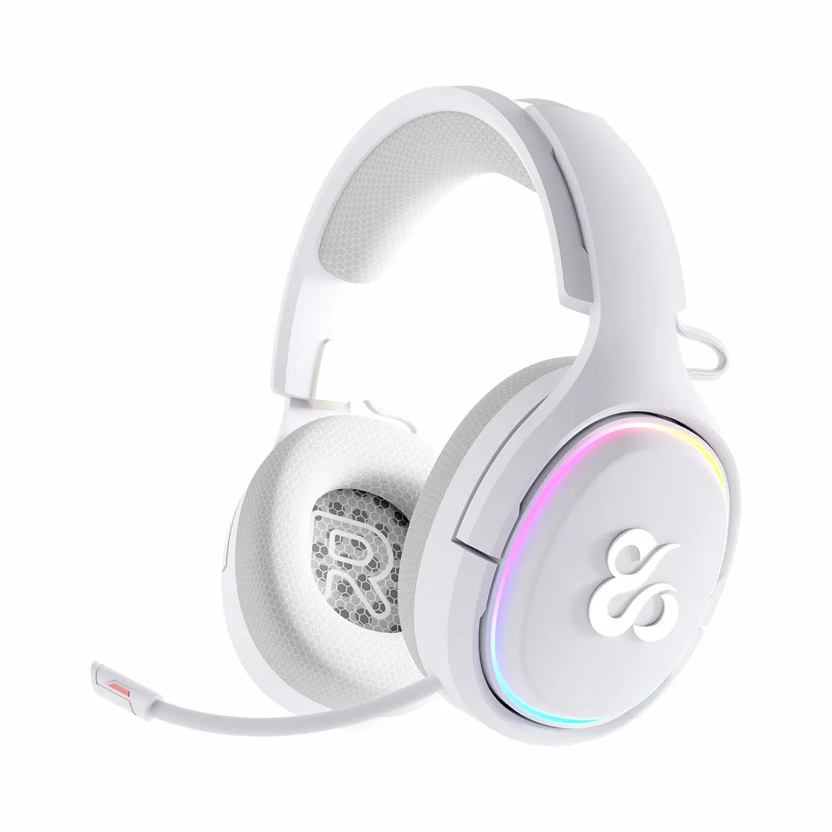 NEWSKILL Aton Ivory | Bezprzewodowy zestaw słuchawkowy do gier RGB | 2,4 Ghz | Bluetooth 5.0 | Wieloplatformowy