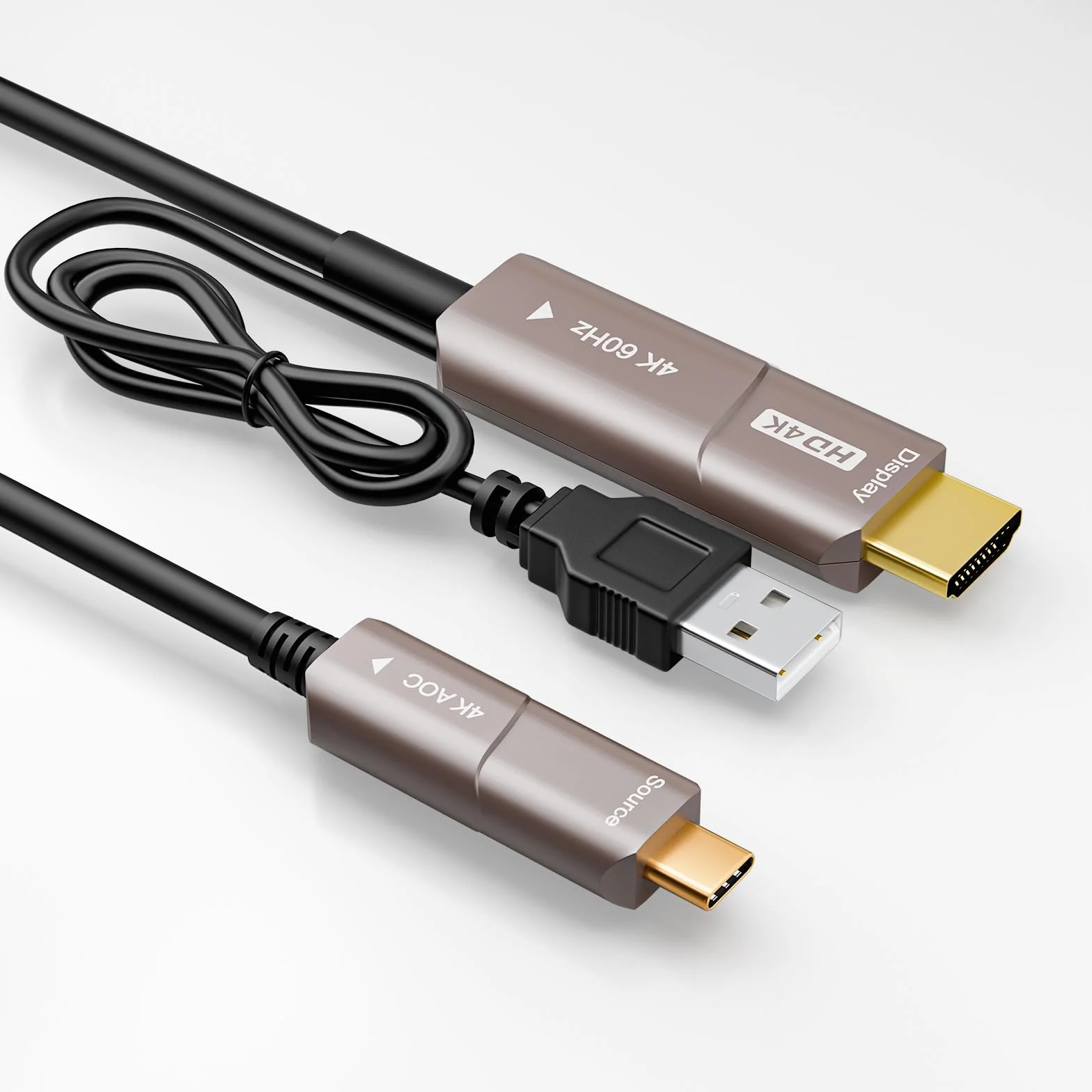 Kabel USB C na HDMI Fiber Optic kabel USB 3.1 Type C do 4K HDMI, kompatybilny z Thunderbolt 3/4, do MacBook Pro/Air (F0402-AOC-10M)