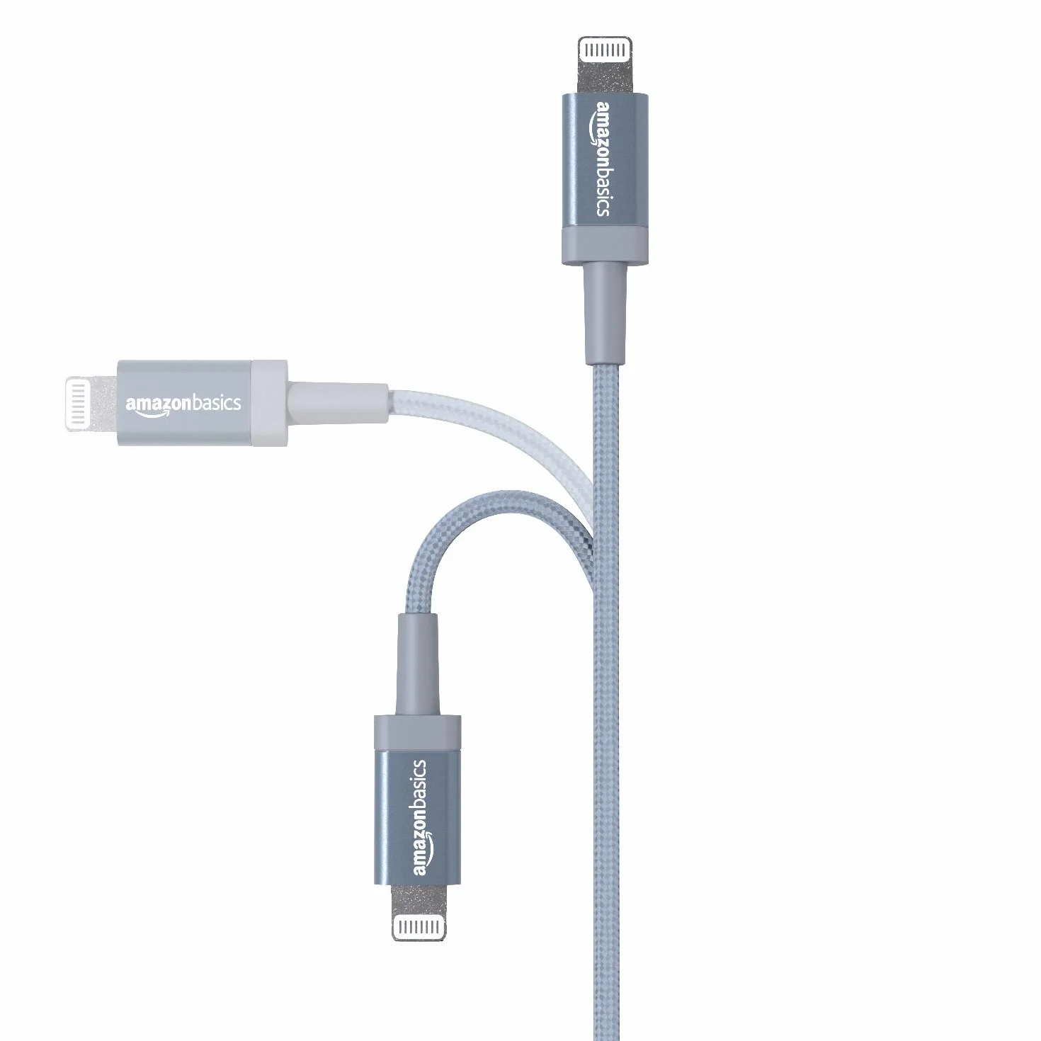 Amazon Basics Kabel połączeniowy Lightning na USB-A, nylonowy, z certyfikatem MFi, kabel do ładowania do iPhone'a, ciemnoszary, 1,8 m