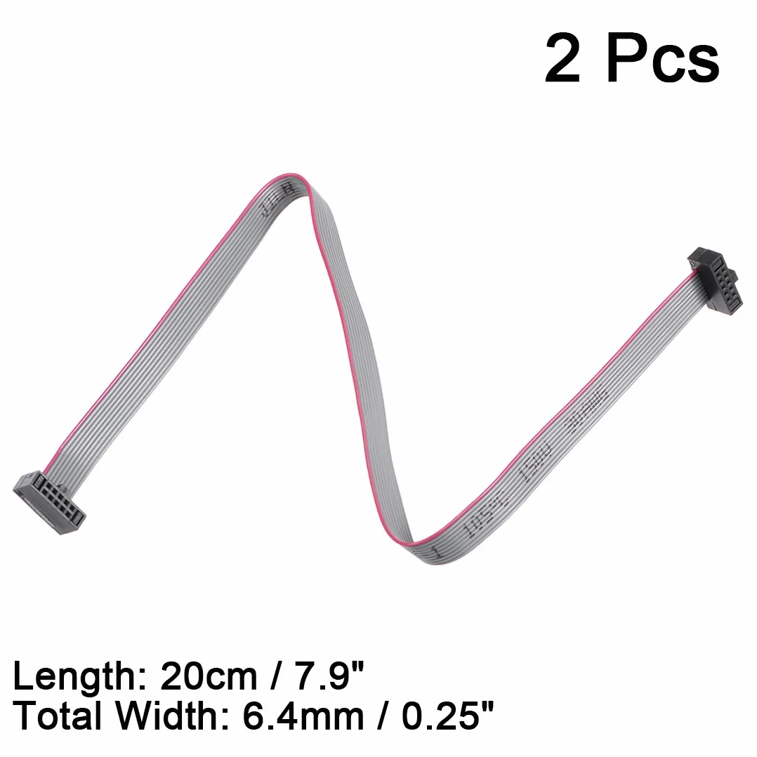 sourcing map IDC 10 pins wtyczka kabel płaski gniazdo 20 cm 1,27 mm odstęp DE