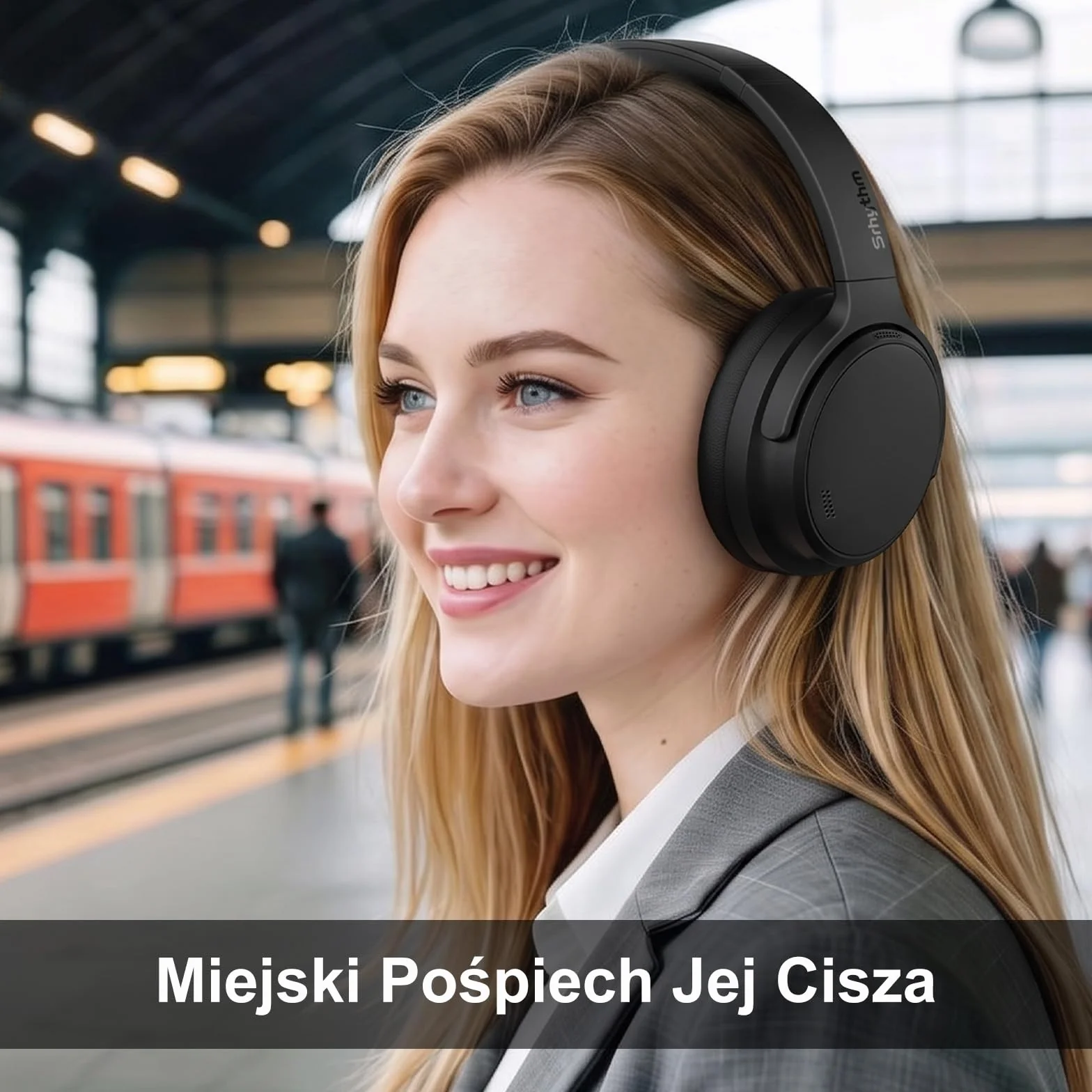 Srhythm NiceComfort 35 (2. Generacja) Hybrydowe słuchawki z redukcją szumów, bezprzewodowa technologia Bluetooth 6.0, 5 mikrofonów z funkcją ENC, przezroczystość, czas odtwarzania 140 godzin