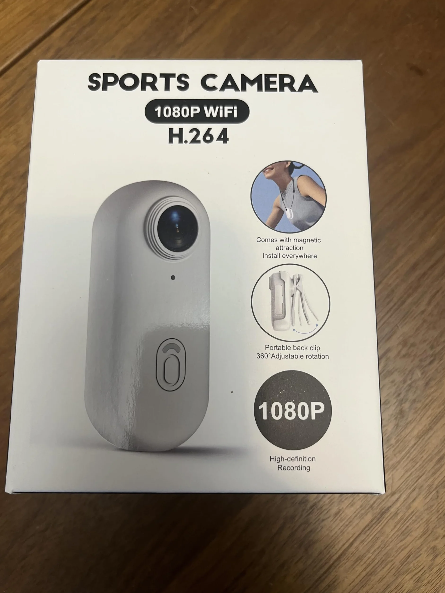 Kamera do ciała 1080P POV Pro, przenośna kamera z obrotowym klipsem 360° i klipsem magnetycznym, nagrywanie 150 minut, idealna na konferencje, podróże i spacery (1080-B-32G)