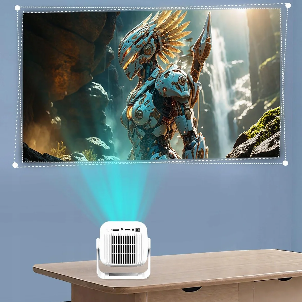 CIRON TP300 Projektor Multimedialny Android 11 WiFi 6 Bluetooth 5.2 450 ANSI LED Full HD 1080P 4K Support Auto Focus Keystone Kino Domowe Smart Projektor HDMI USB Rzutnik do Domu Szkoły Pracy