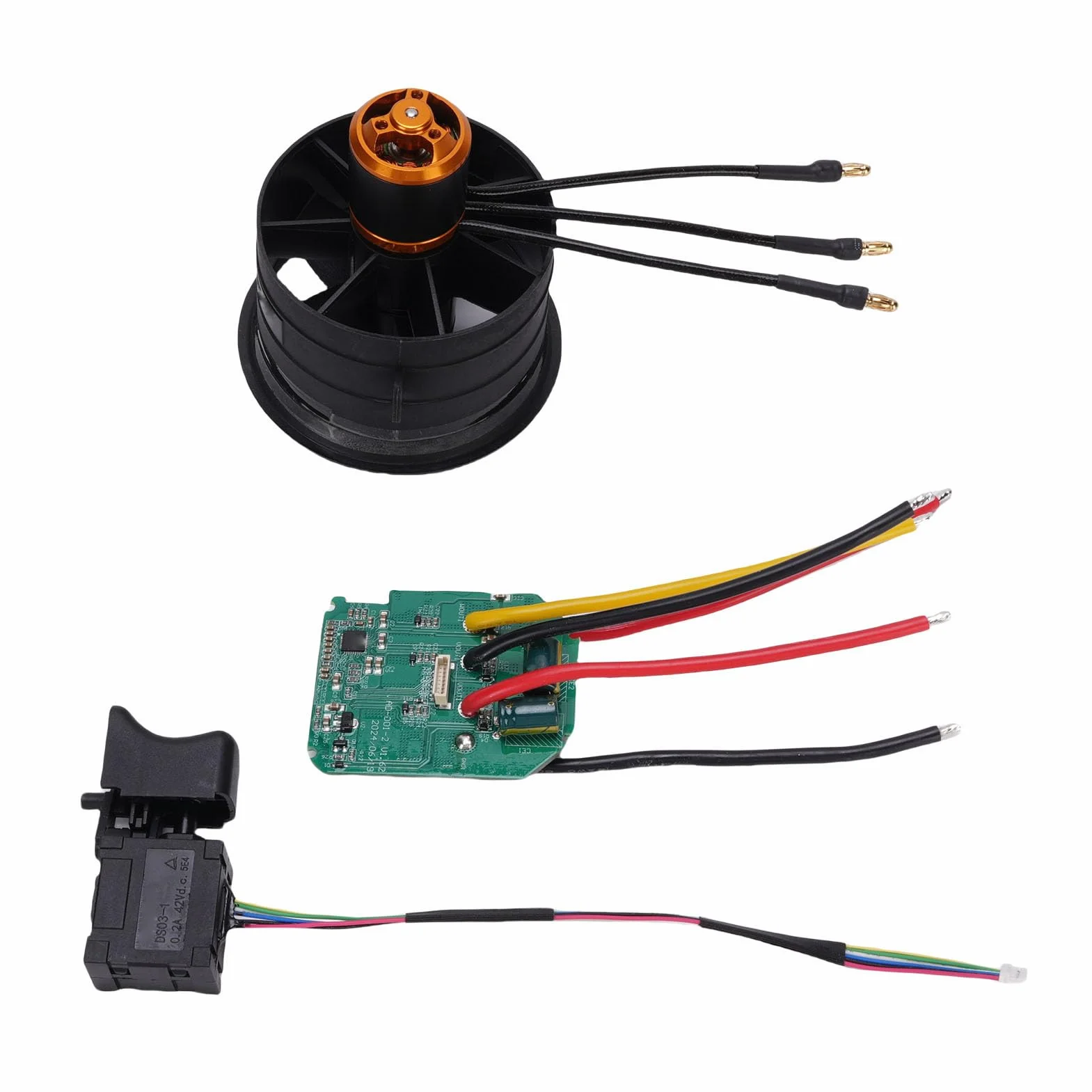 Pongnas Violent Fan 64mm 3200KV Bezszczotkowy Silnik z płytą sterującą – 5-łopatkowy Wentylator Kanałowy do Chłodzenia Komputerów, Modyfikacji Dronów i Projektów Elektroniki DIY