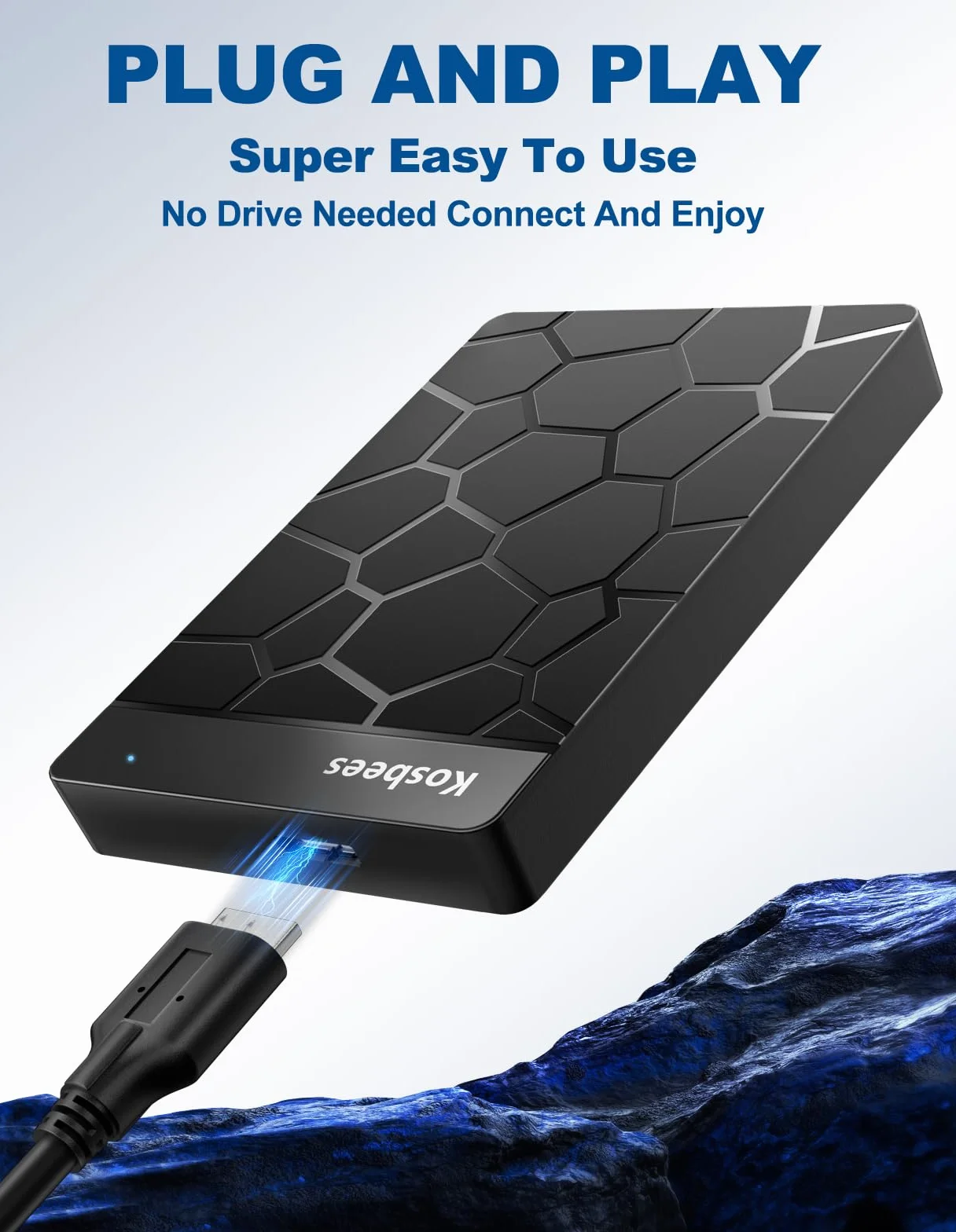 Zewnętrzne dyski twarde 500 GB, przenośny dysk twardy do systemu Windows, ultra cienki zewnętrzny dysk twardy kompatybilny z komputerami PC, Mac, laptopem, PS4, Xbox One, Xbox 360; gotowy do