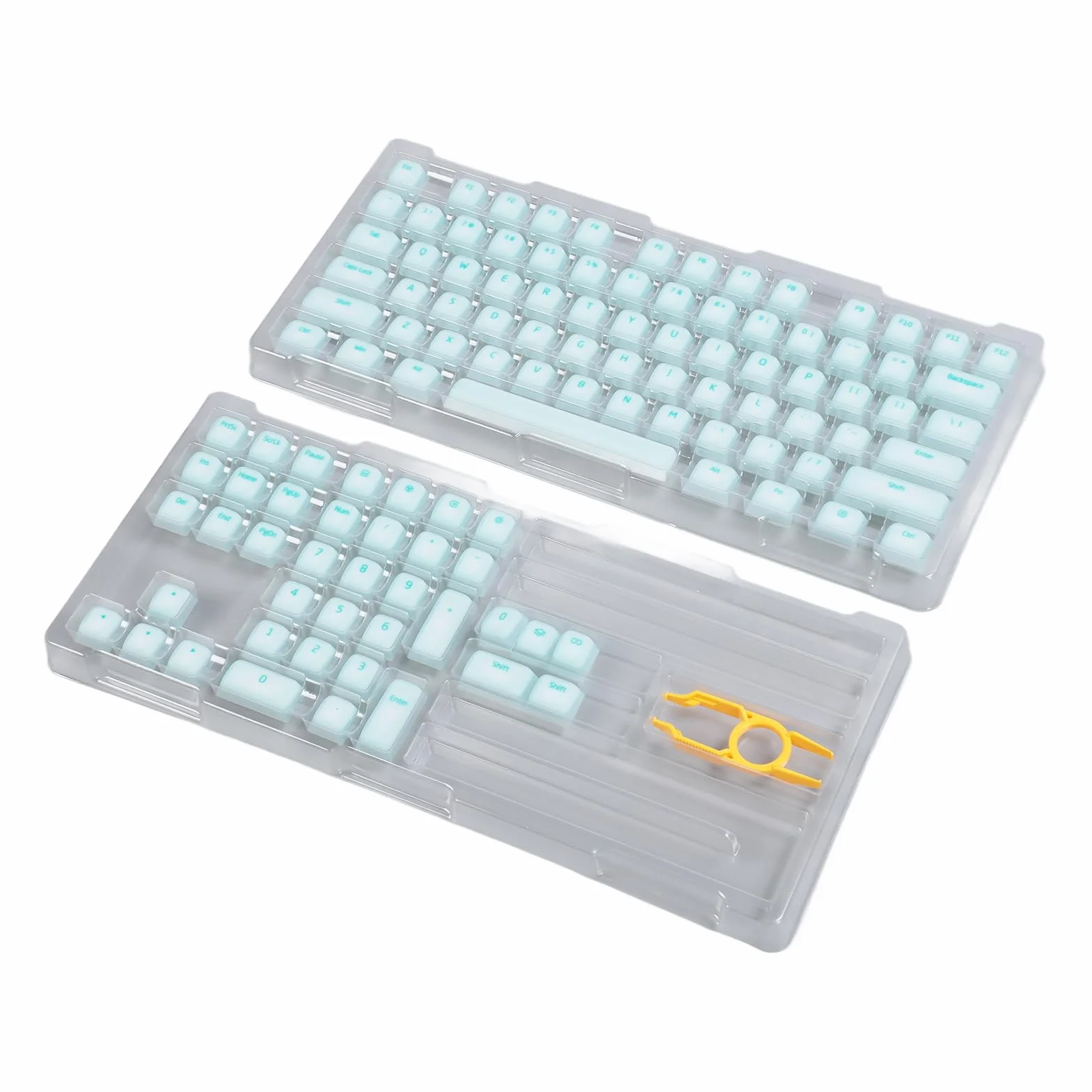 Generic Nasadki na Klawisze PBT, Dwuwarstwowe Nasadki na Klawisze DIY 113 Klawiszy Wyciszenie dla Klawiatur Mechanicznych (Miętowa zieleń)