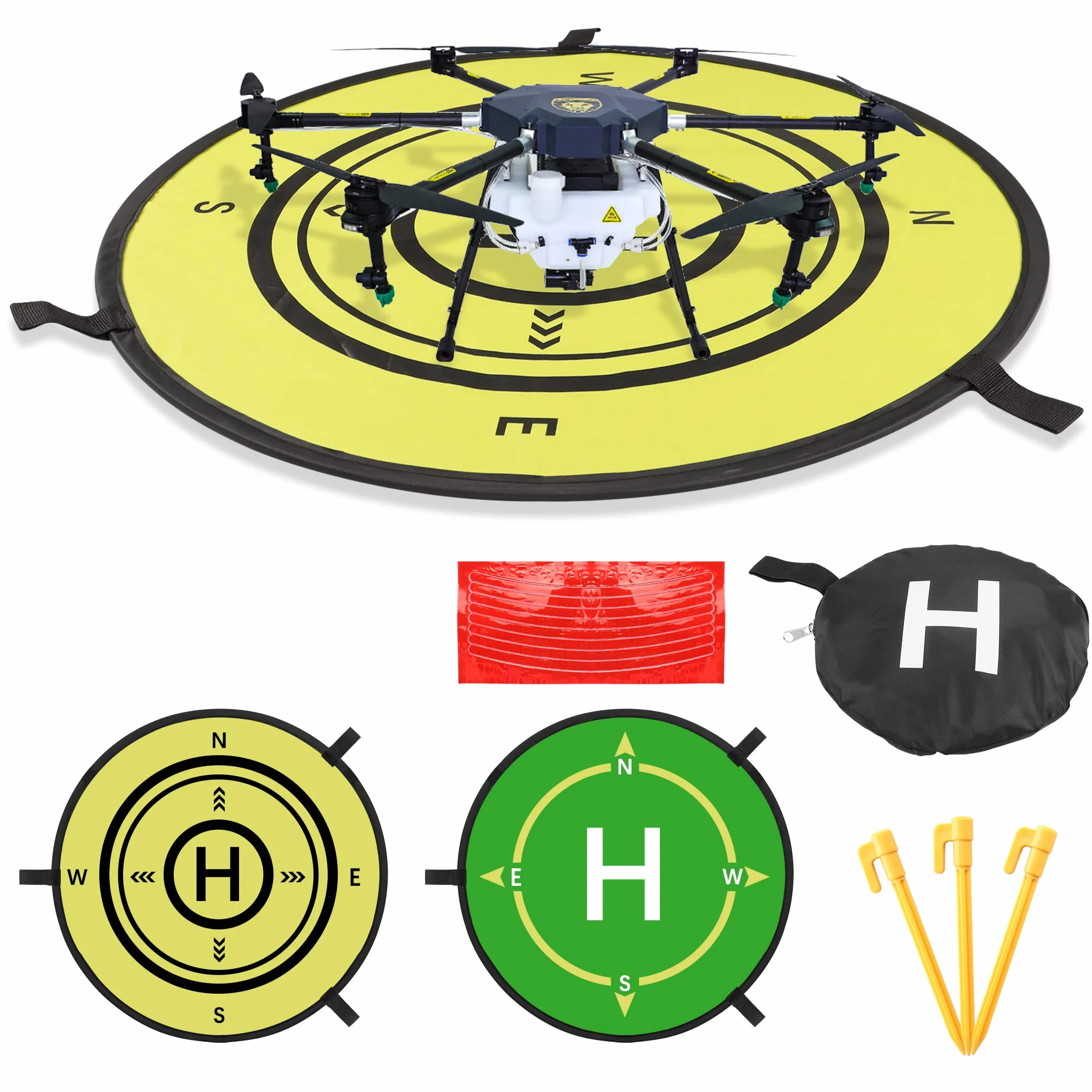 YAODHAOD Dron Landing Pad, 54 cm, uniwersalna, przenośna, jasna, wodoodporna, składana do dronów RC DJI Air 2S/Mavic Mini 2/Mavic Air 2/Mavic 2 Pro/Zoom/FIMI X8SE/DJI FPV Drone
