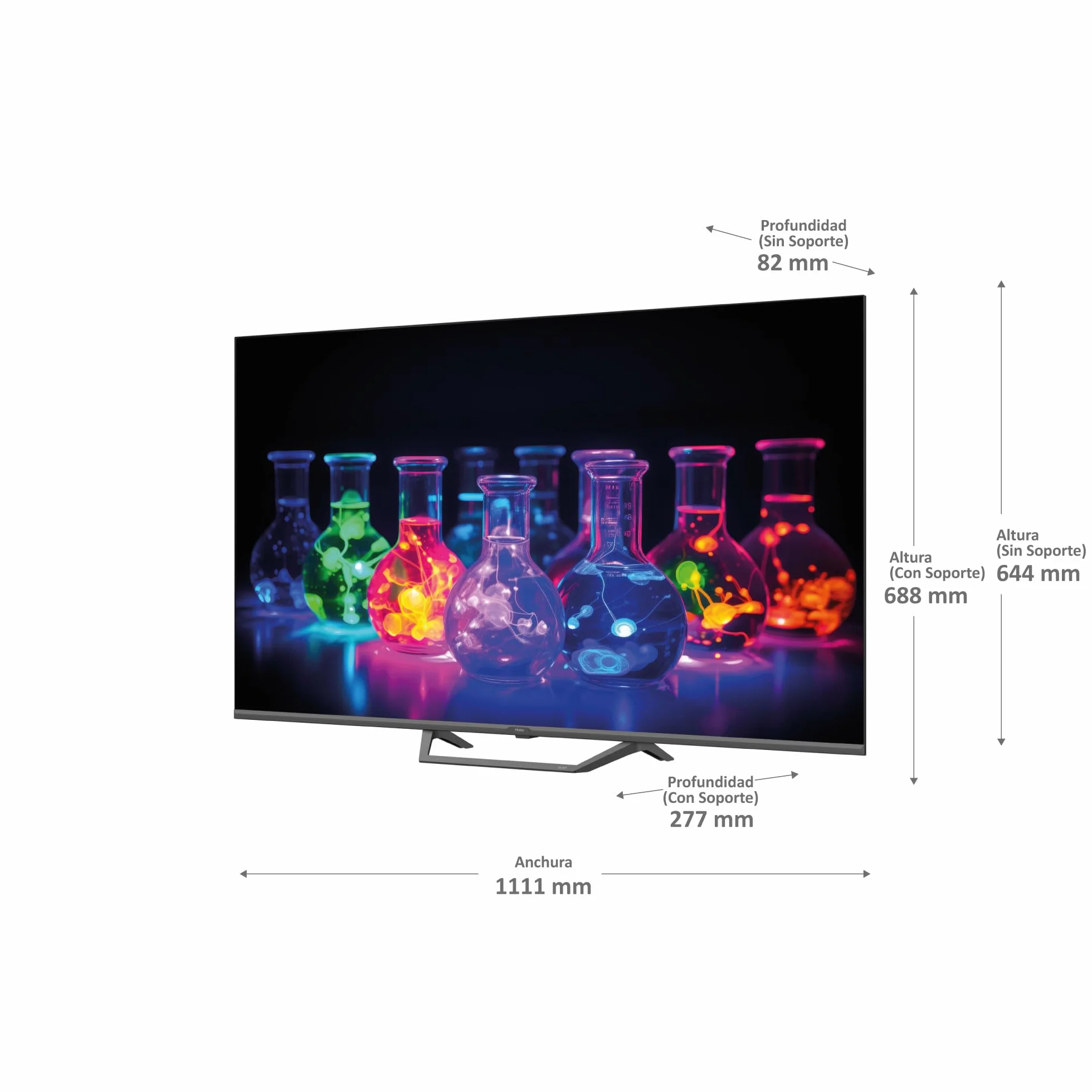 Haier QLED 4K UHD H50S80EUX Smart TV 50", Google TV, Dolby Audio, HDR 10, Smart Remote Control, Google Assistant, Bluetooth 5.1, DBX TV, HDMI 2.1 x 4, bez ramki, 2024