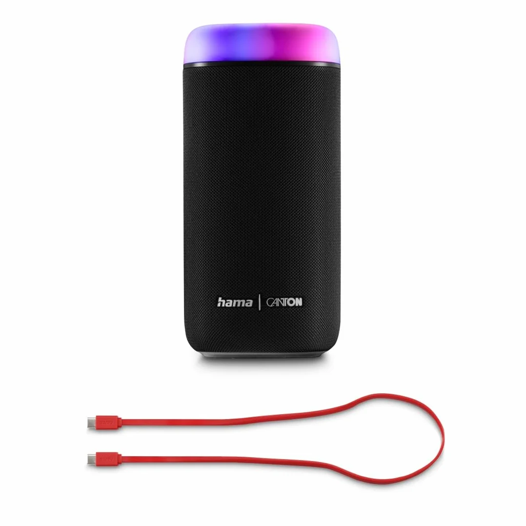 Hama Głośnik Bluetooth, 30 W (wodoodporny IPX4, efekty świetlne LED, 12 godzin pracy na baterii, mały głośnik Bluetooth, muzyka Bluetooth, pudełko na imprezy Bluetooth,