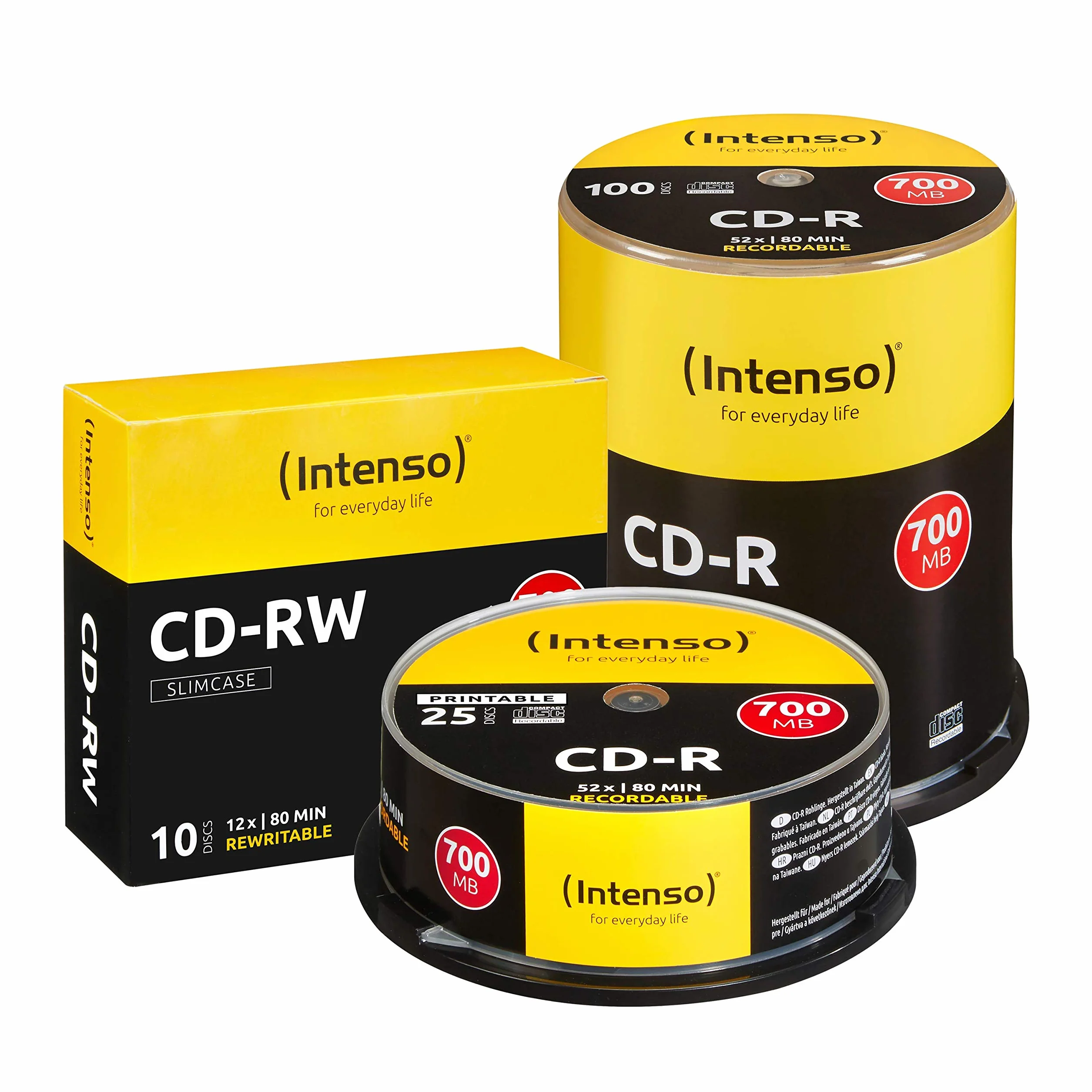 Intenso CD-R 80-minutowe 700 Mb 52x prędkość nagrywalna do druku CD Media pudełko na ciasto 25 sztuk (1 opakowanie)