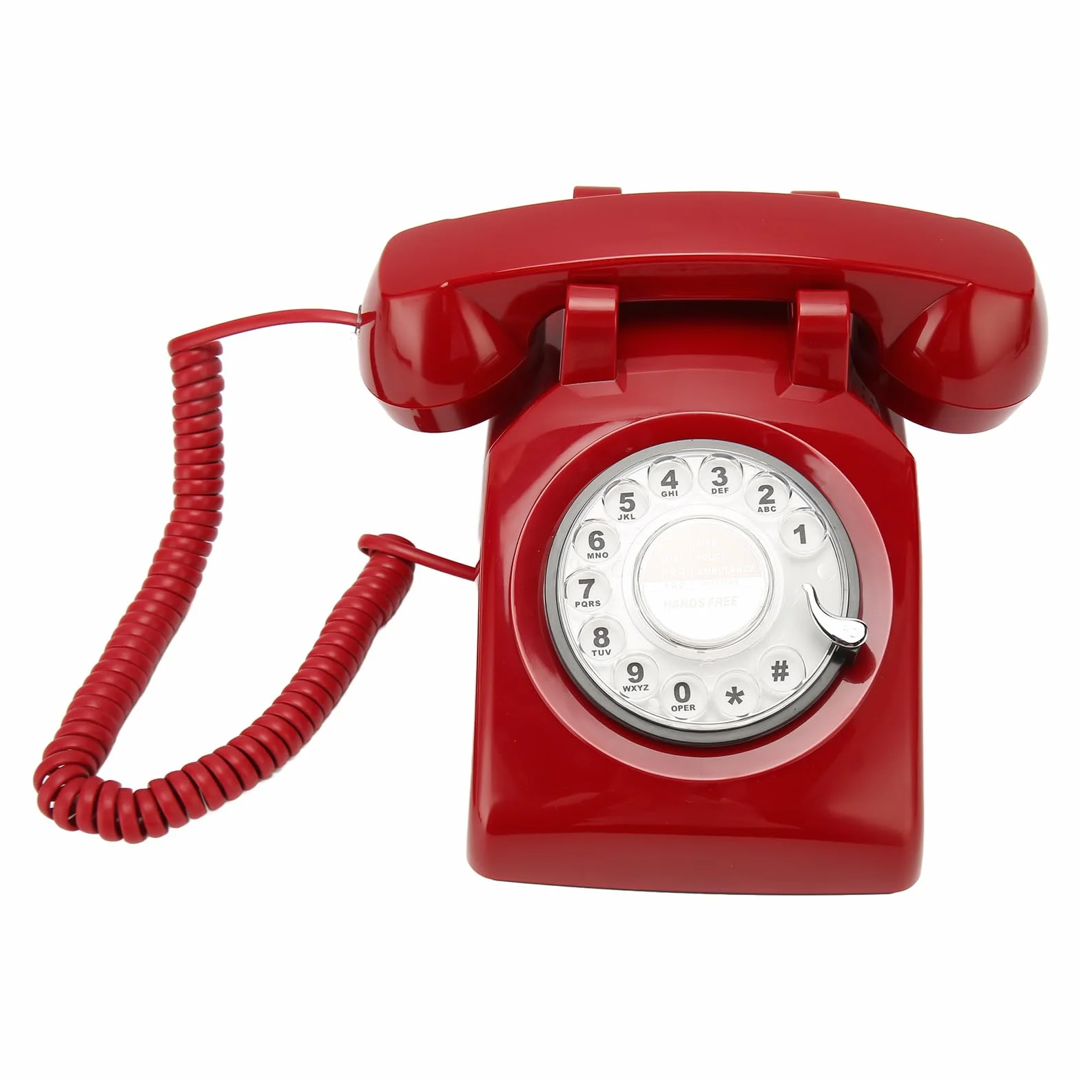 Telefon z Obrotowym Wybieraniem w Stylu Retro, Staromodne Telefony Stacjonarne na Biurko z funkcją RD, Kompatybilne z Automatycznymi Sekretarkami, do Domowego Biura Cafe Bar