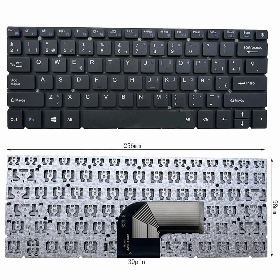 Hiszpańska klawiatura do Irbis NB125 K787 JM260-1 YJ-741 SP/ES do Hiszpanii pasuje do notebooka łacińskiego do Teclado czarne nasadki klawiszy bez podświetlanych klawiatur części laptopa