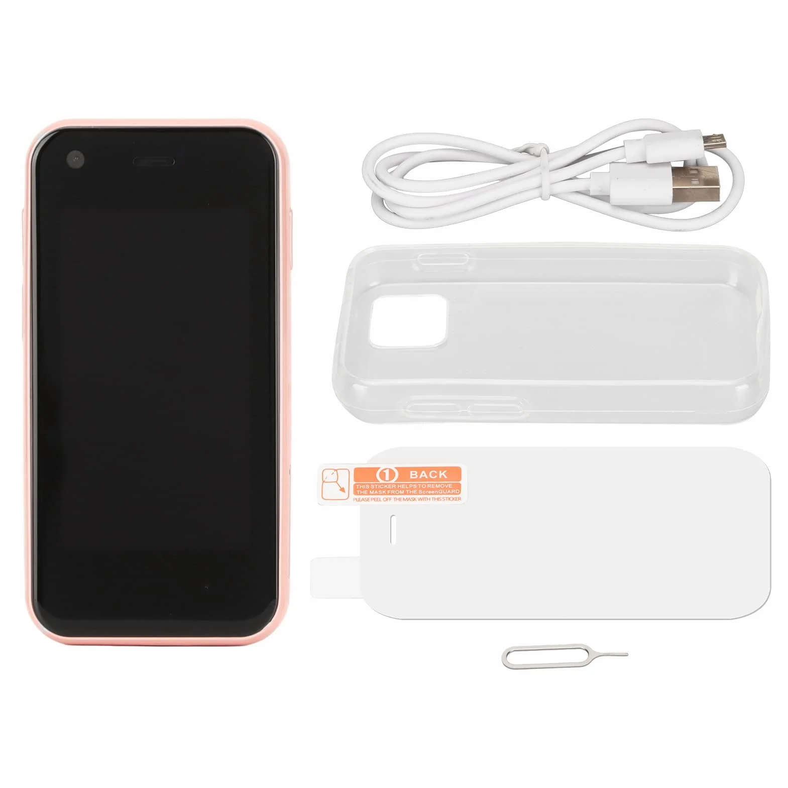 Mini Czterordzeniowy XS11Mini Smartphone ObsłUga GPS Telefon KomóRkowy 5MP 1580mAh Tylna Kamera 1GB RAM 8GB ROM Codziennie (Różowy)