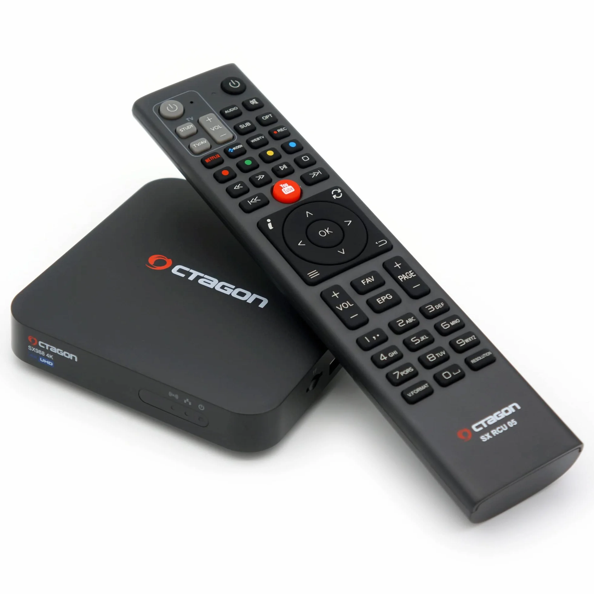 Octagon SX988 4K UHD H.265 HEVC Internet Smart TV Set-Top Box – multiboot Receiver i Sat to IP TV, DLNA, YouTube, radio internetowe, czarny