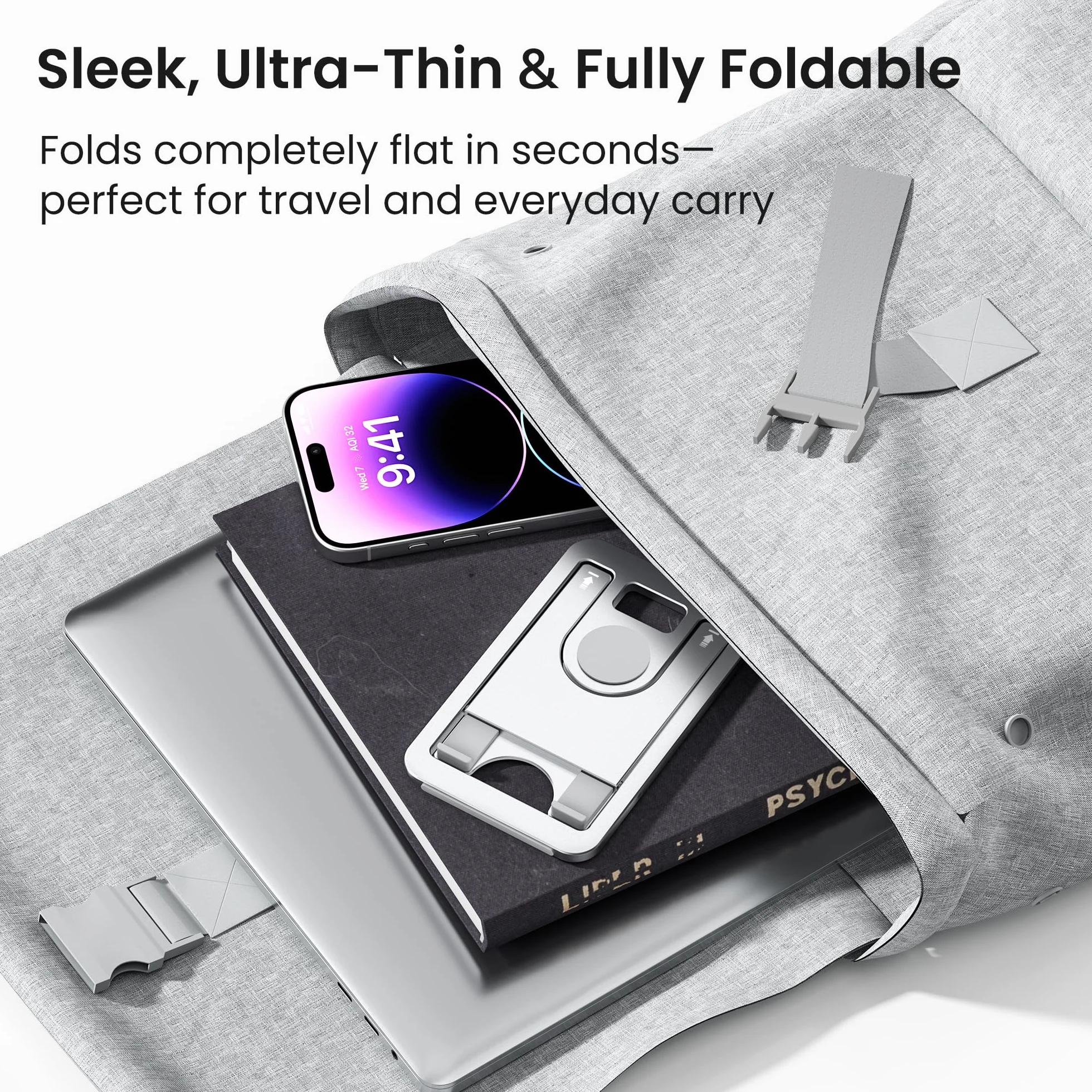 Itramax Uchwyt na Telefon Składany Aluminiowy Stojak na Biurko i do Podróży | Regulowany Uchwyt na Smartfona na Biurko dla iPhone 16 15 Pro Plus Samsung Galaxy S24 A55 A54 Akcesoria do Domu i Biura