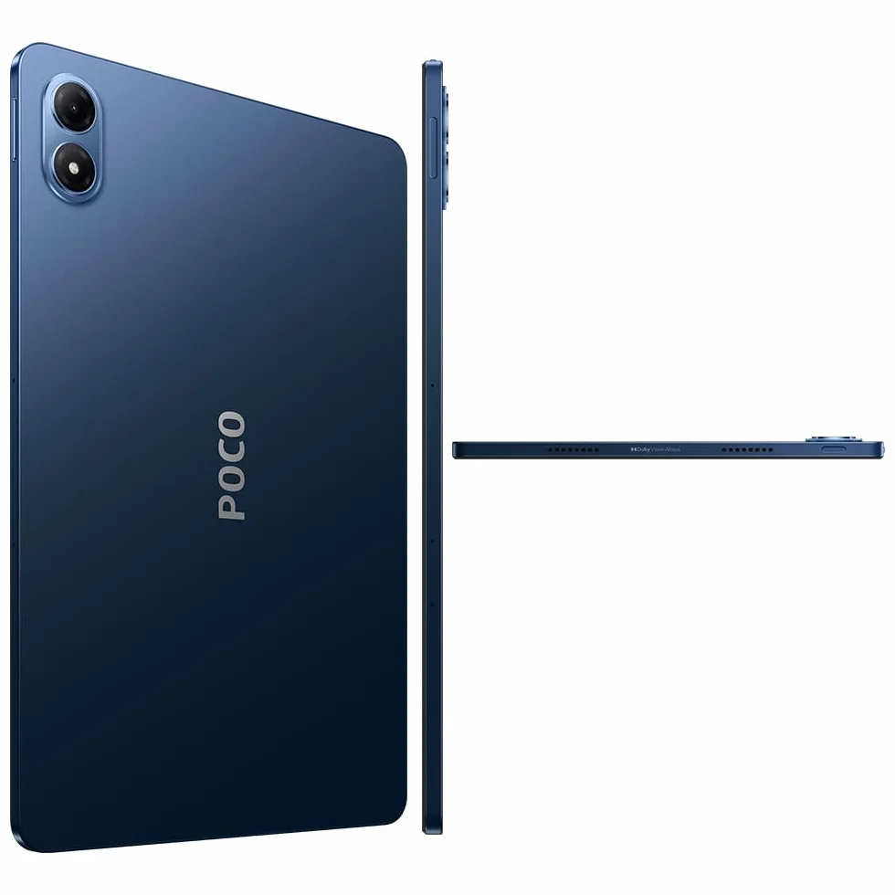 XIAOMI POCO Pad M1 8 GB + 256 GB Tablet Snapdragon 7s Gen 4, ekran 12,1" 2,5K 120 Hz, bateria 12000 mAh + szybkie ładowanie 33 W, podwójne kamery 8MP, niebieski (z ładowarką w zestawie