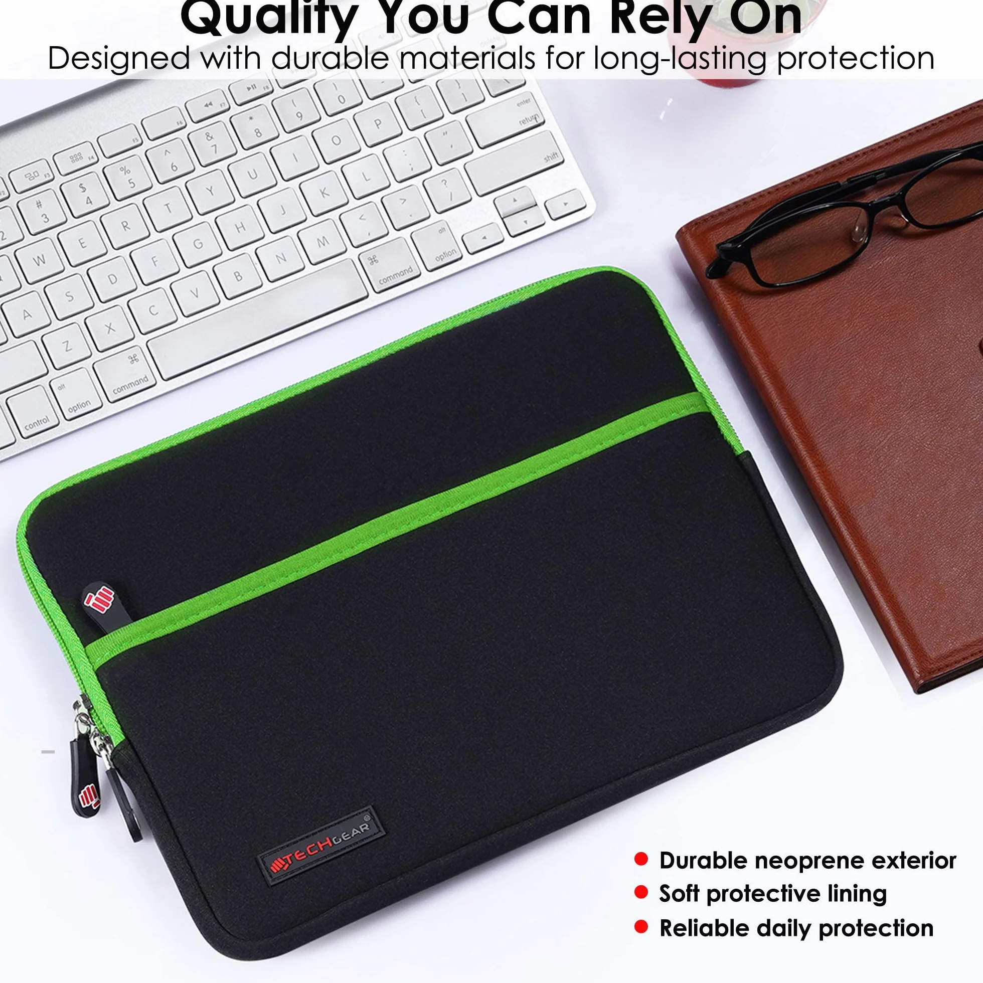 TECHGEAR Uniwersalne neoprenowe wyściełane etui na tablety 9-11 cali: iPad Pro/Air 27.9 cm, iPad A16 27.7 cm, iPad 25.9 cm, Samsung Tab A11 Plus A9+ S10 Lite S9 FE, Lenovo Tab M10 - odporne na