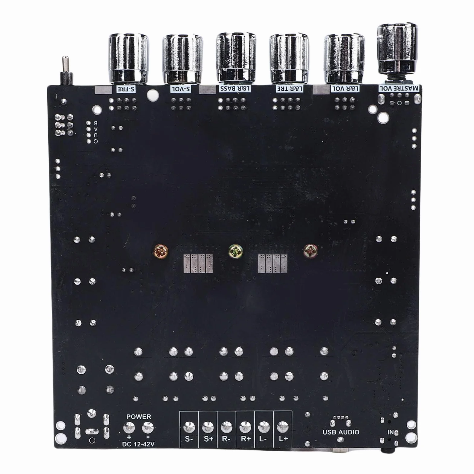 2.1-kanałowa Płyta Wzmacniacza Audio, ABS Cyfrowa Płytka Wzmacniacza Subwoofera XY HT21MAX 2x200W Plus 400W AUX Wejście USB do Kina Domowego Samochód Głośniki Zewnętrzne