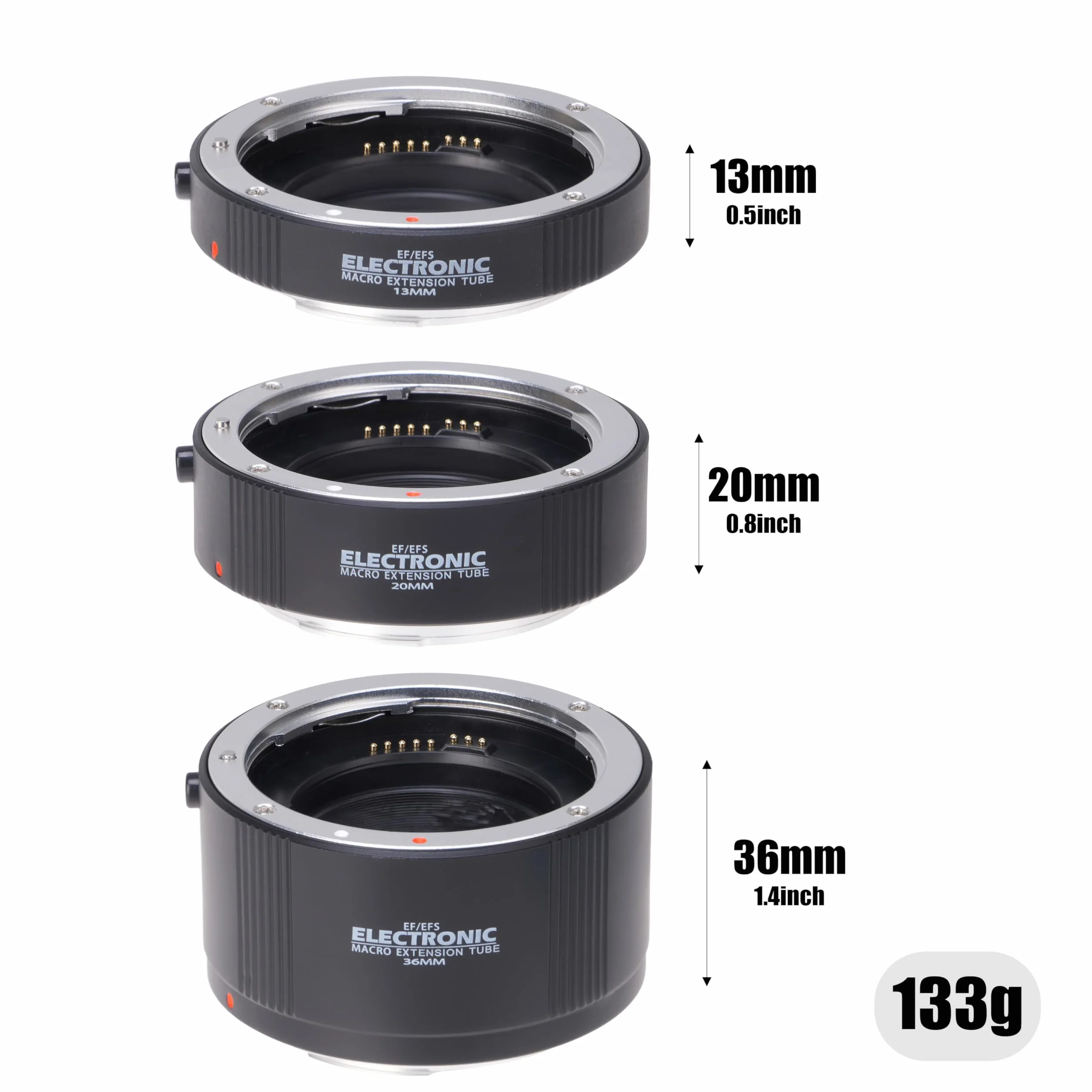 FOTGA Automatyczny AF autofokus makro rura przedłużająca (13 mm 20 mm 36 mm) zestaw DG do Canon EOS EF EF-S Mount obiektyw DSLR aparat 7D Mark II, 5D IV III, 5Ds, 6D II, 200D, 850D, 800D, 760D, 90D
