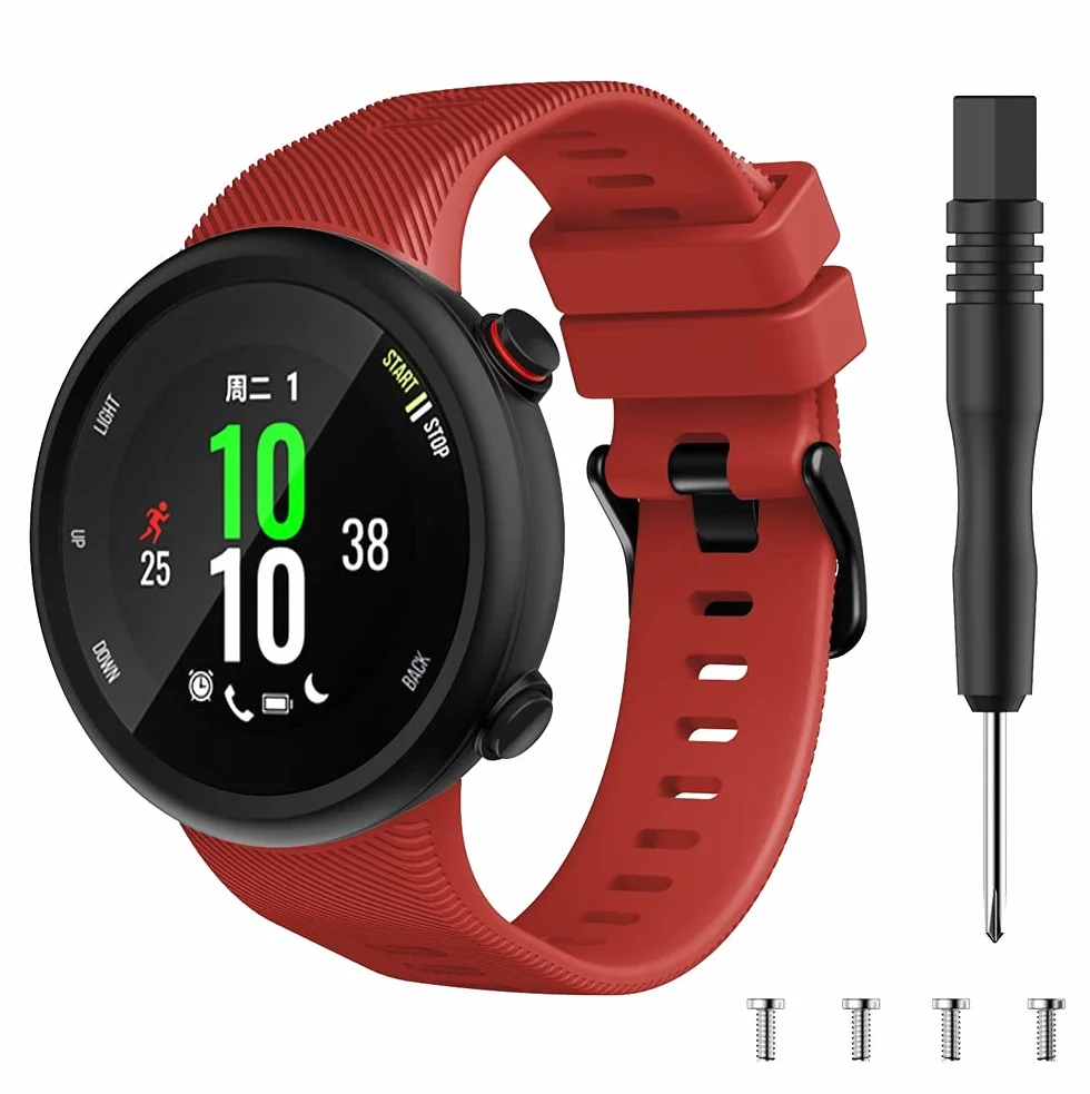 Męski i damski pasek do zegarka kompatybilny z Garmin Forerunner 45 / Forerunner 45S / Pływanie 2, regulowany miękki i wytrzymały silikon, duży wybór kolorów
