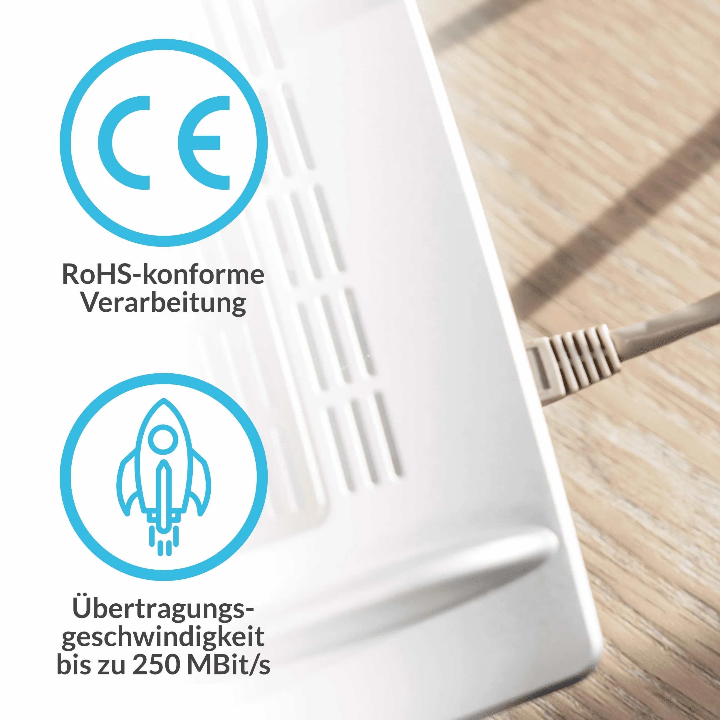 Kabel DSL TAE RJ45 biały VDSL ADSL do routera Fritzbox Speedport Easybox