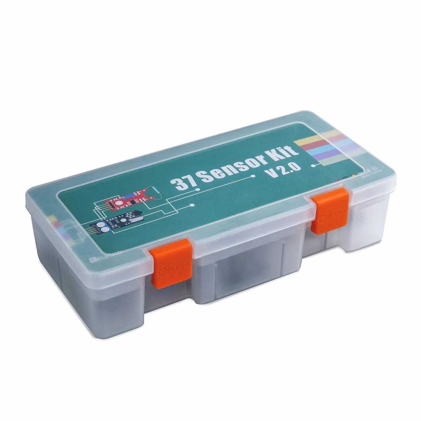 ELEGOO Enhanced 37-in-1 Sensor Kit kompatybilny z Arduino IDE dla projektów elektronicznych, płytka mikrokontrolera nie wchodzi w skład zestawu