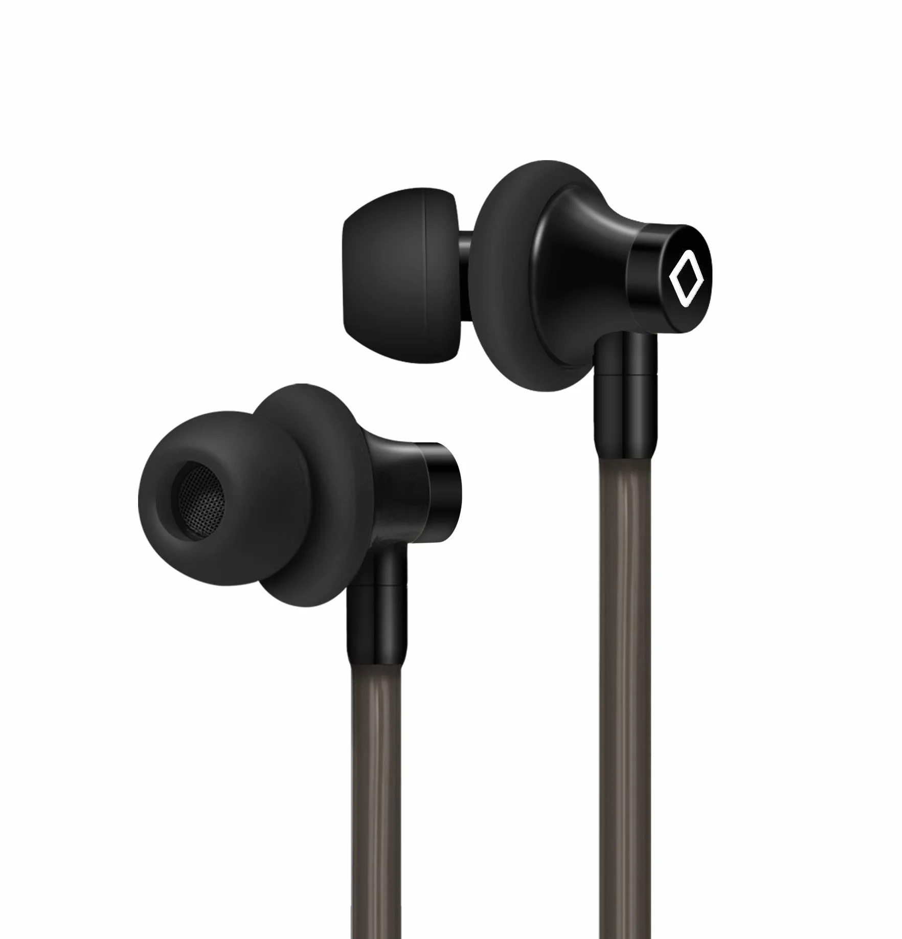 Aircom Aktywne słuchawki stereo A3 – przewodowe sportowe słuchawki douszne z technologią Airflow Audio – słuchawki głośnomówiące z wbudowanym mikrofonem (czarne)