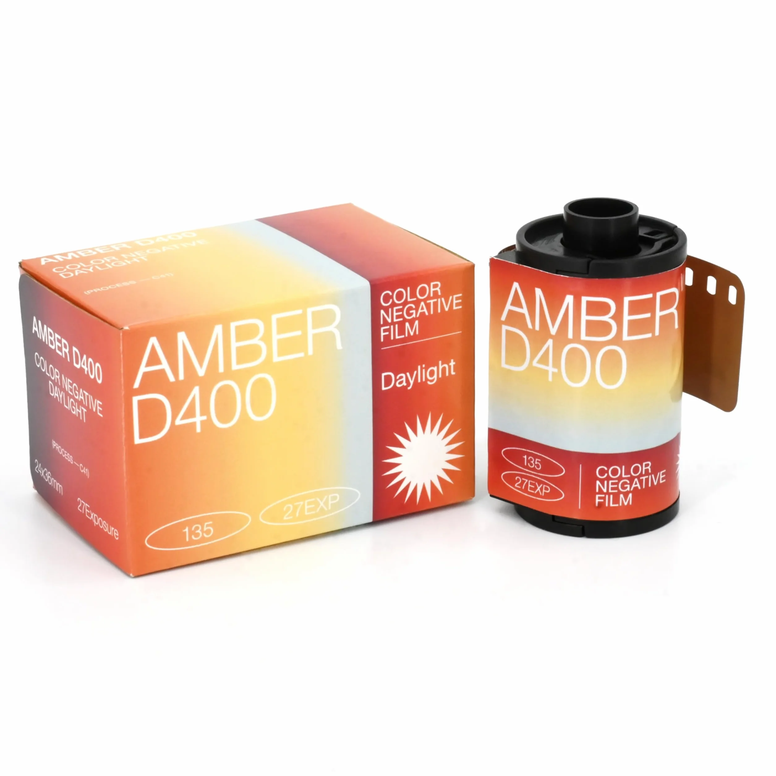 RETO Amber D400 35 mm kolorowy negatywny film kinowy, 27 ekspozycji, ISO400, 135, kinowy, styl obrazu, proces C41