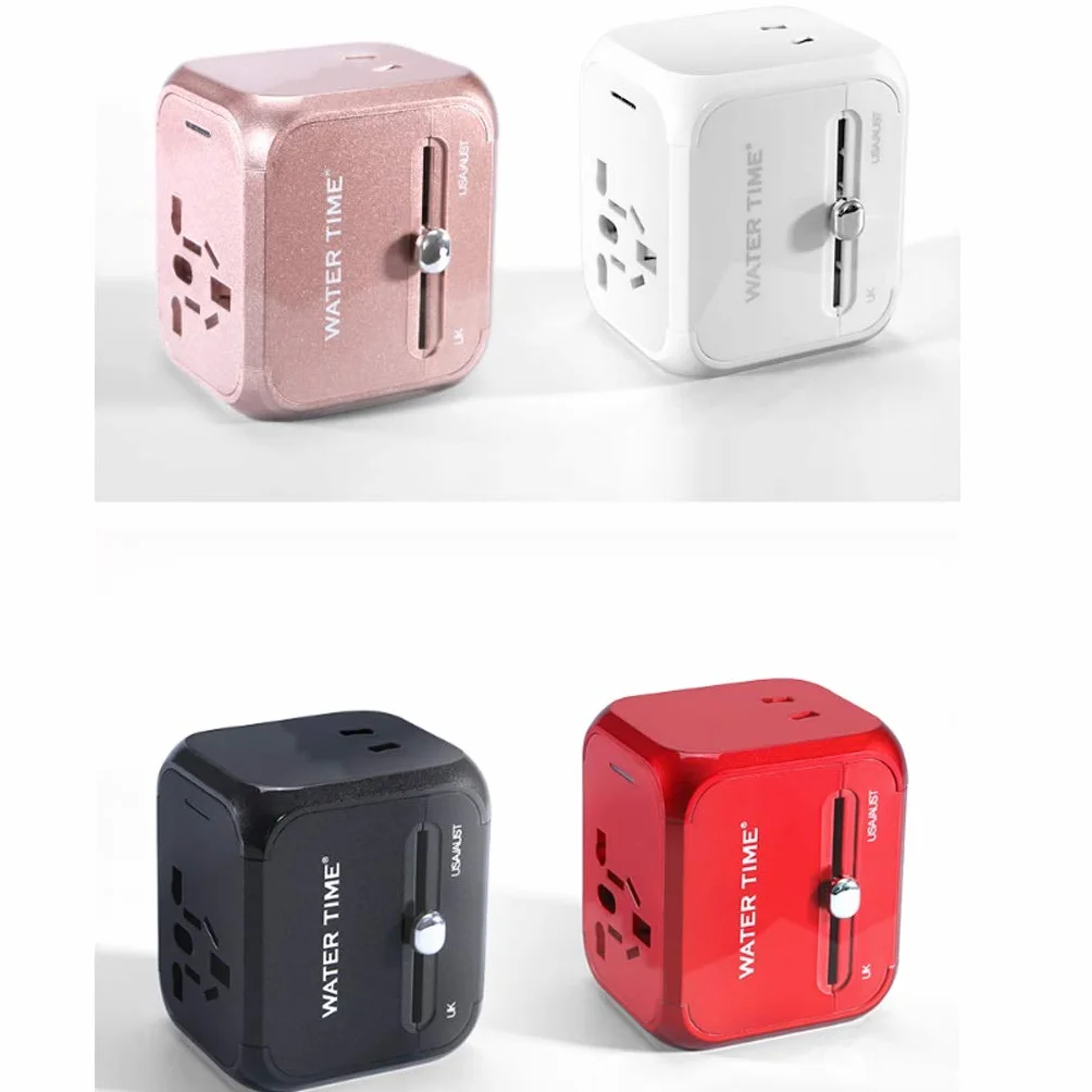 Przenośne podróże Międzynarodowe Gniazdo Konwersji Międzynarodowej, Worldwide Universal Adapter, Universal Socket Converter (Color : Gold)