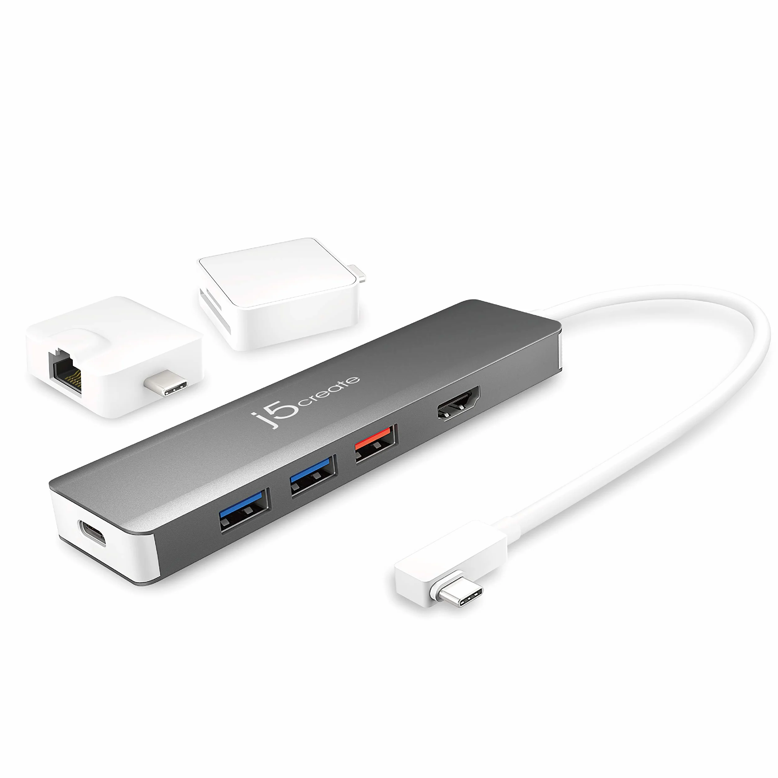 j5create 9 w 1 USB-C Hub - SuperSpeed+ adapter typu C z Ethernet, microSD/SD 4.0, 4K HDMI, USB-C 3.1 Gen2, PD 100 W kompatybilny z MacBook Pro/Air, XPS, Chromebook i innymi laptopami USB C