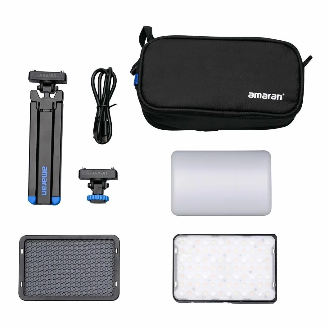 amaran Ace 25c Travel Ready Compact LED Light Creator Kit (grafitowy) | Długotrwała bateria, zamek szybkiego zwalniania, konstrukcja optyczna