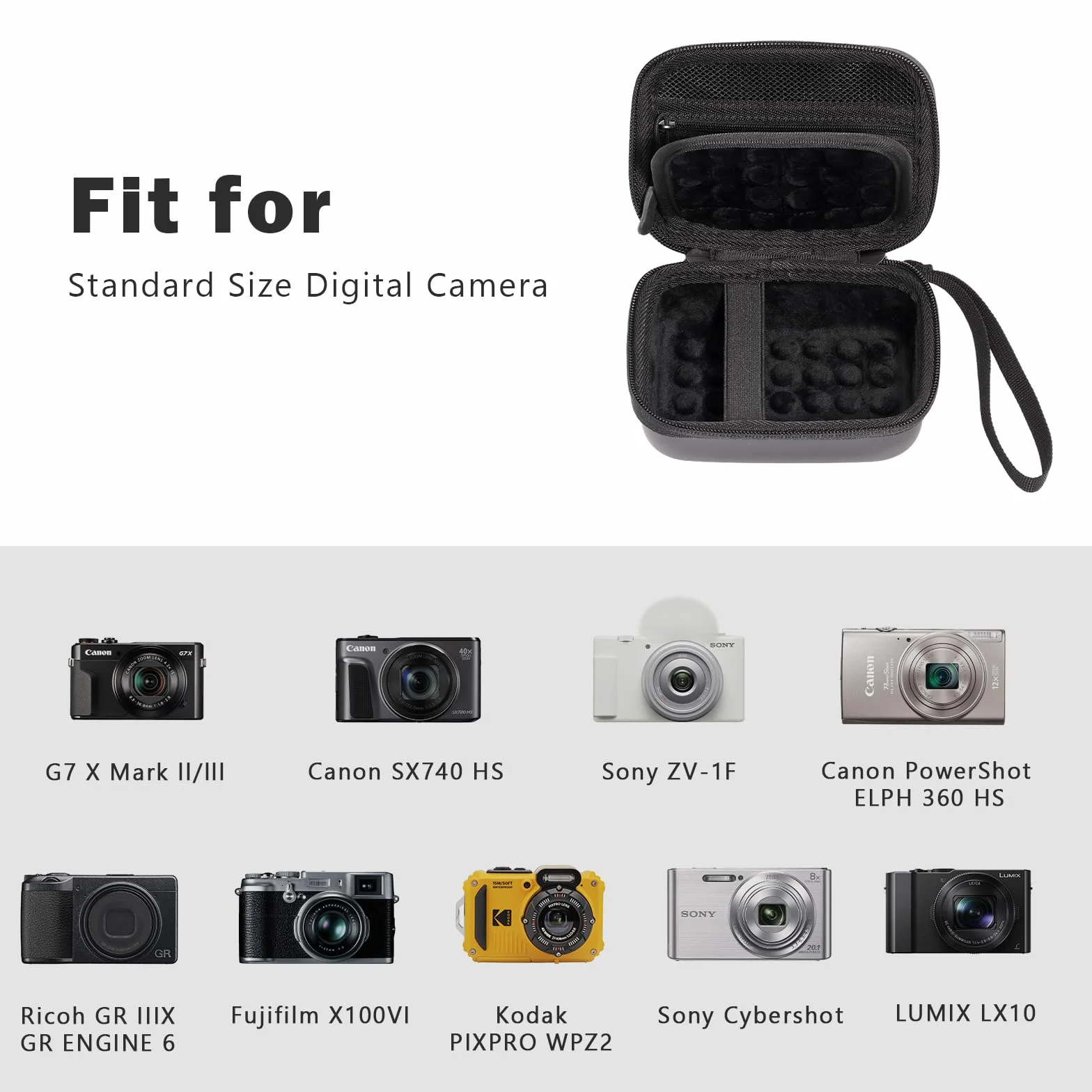 ProCase Torba na aparat cyfrowy Canon PowerShot SX740 HS G7X Mark III Mark II Kodak