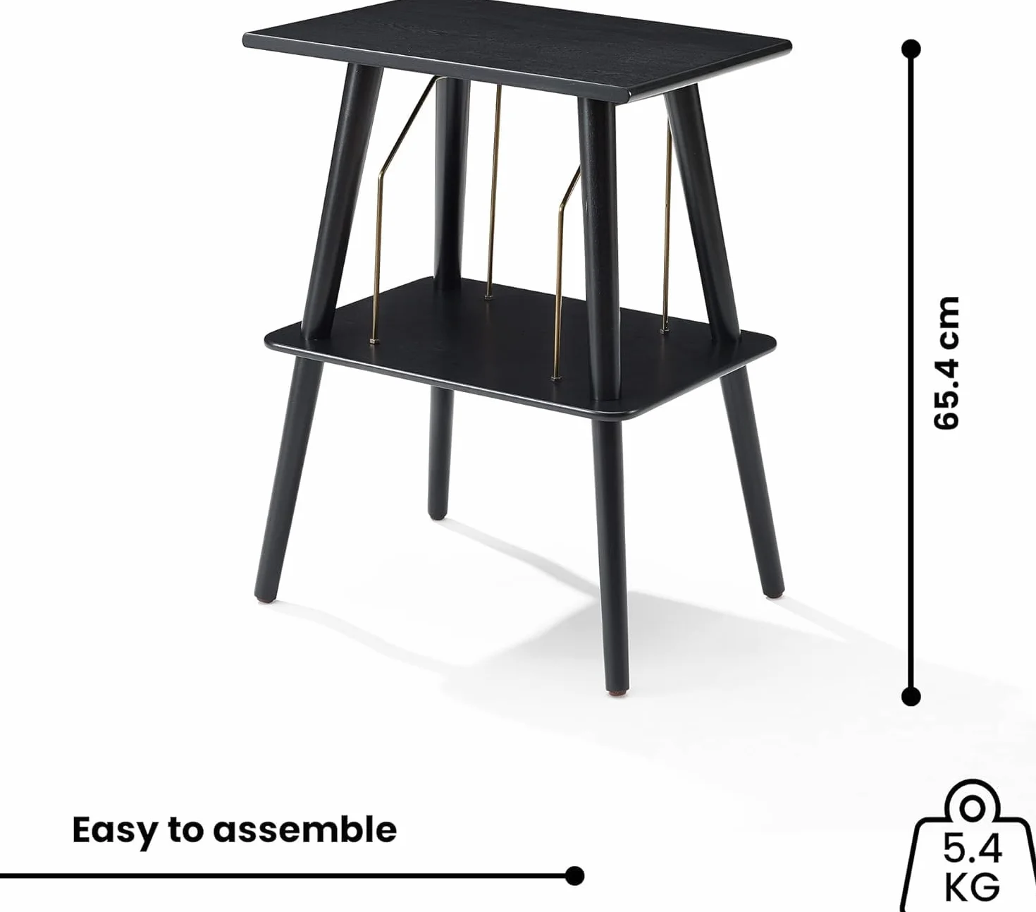 Crosley ST66-BK stojak gramofonowy Manchester z miejscem na płyty przewodowe, czarny