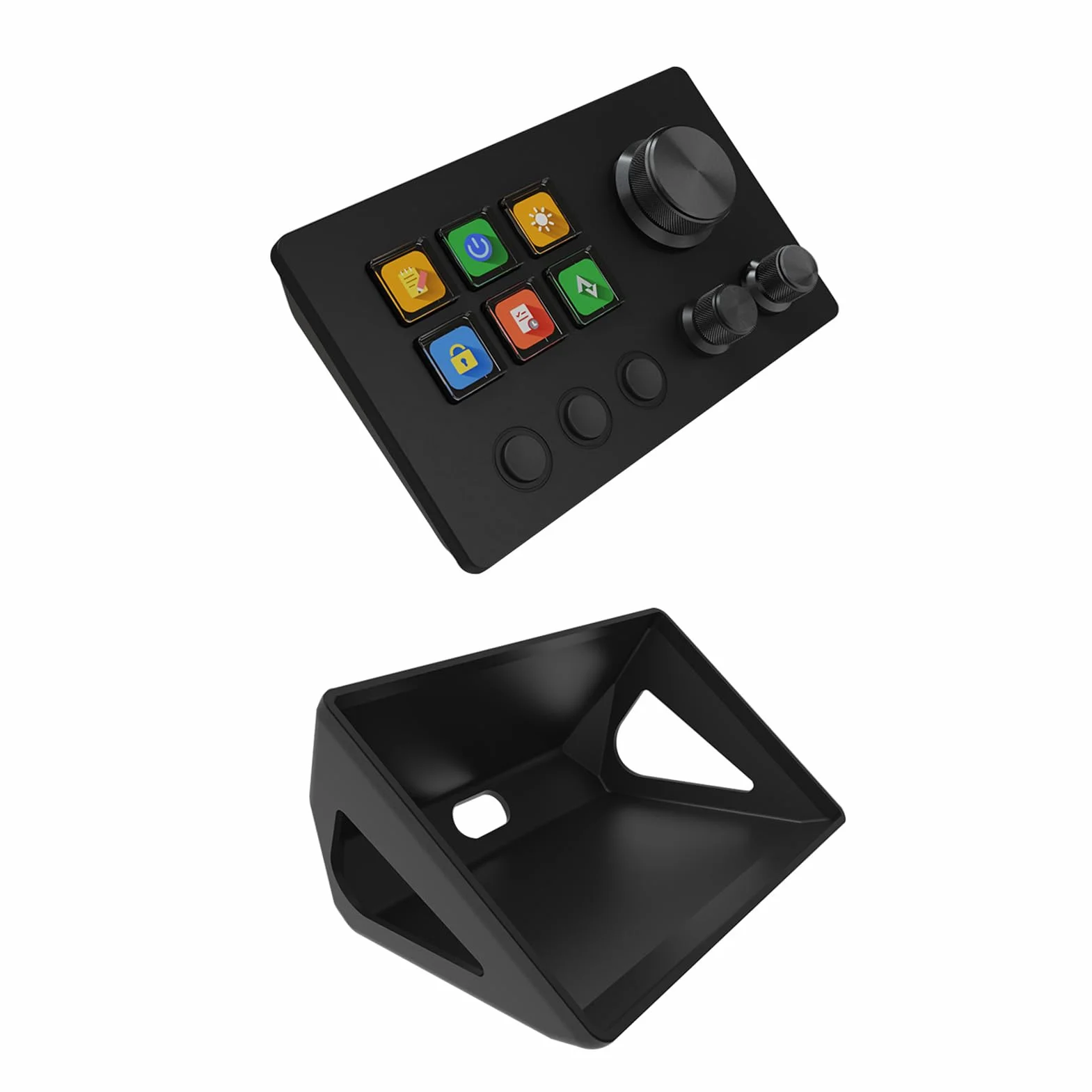 Asixxsix Stream Controller 6 Klawisze do Personalizacji, 3 Metalowe Pokrętła (BLACK)