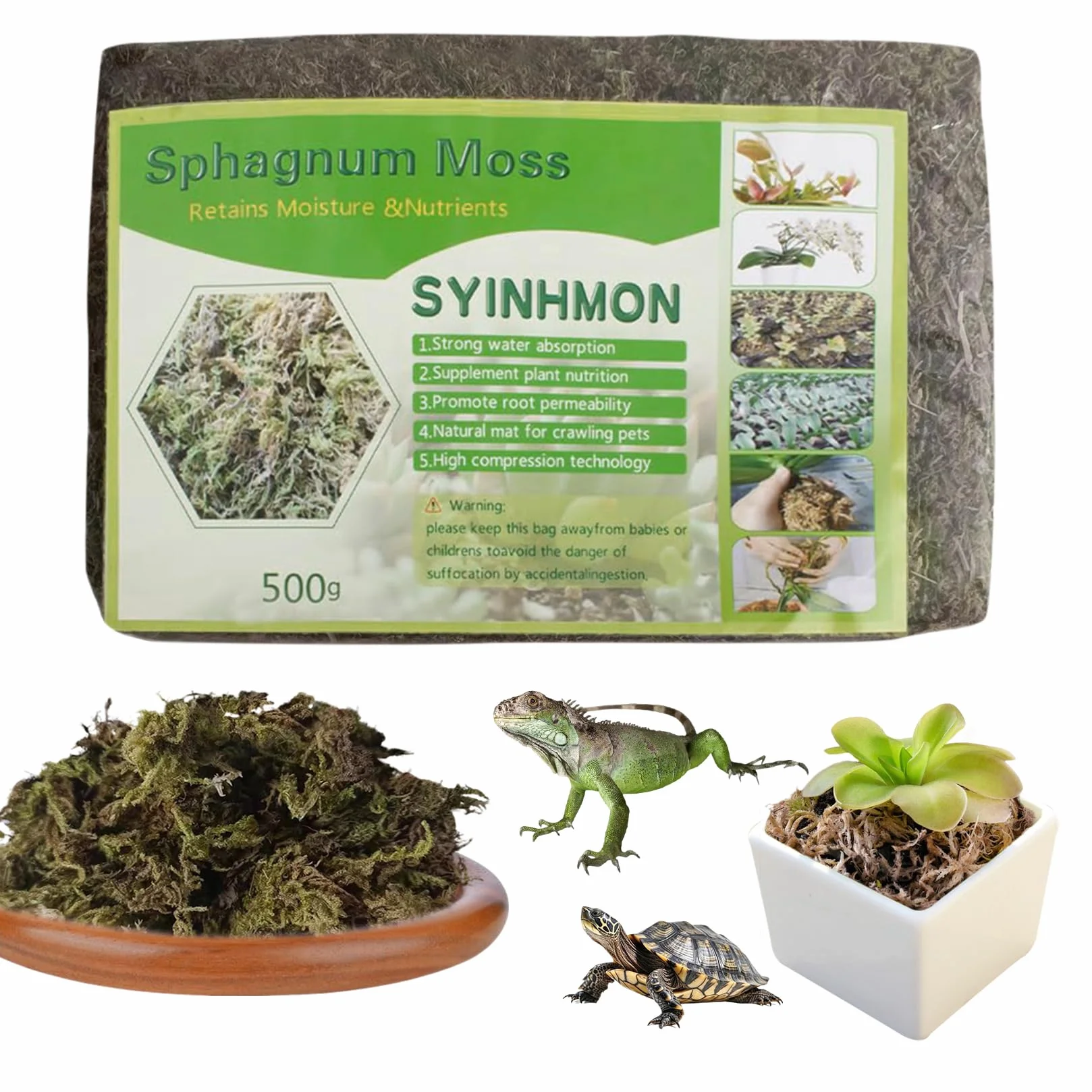 500g Mech Roślinny Torfowiec Naturalny Sprasowany Mech Torfowiec Dla Roślin Doniczkowych Orchidei Domowa Uprawa Roślin Kwiatowych