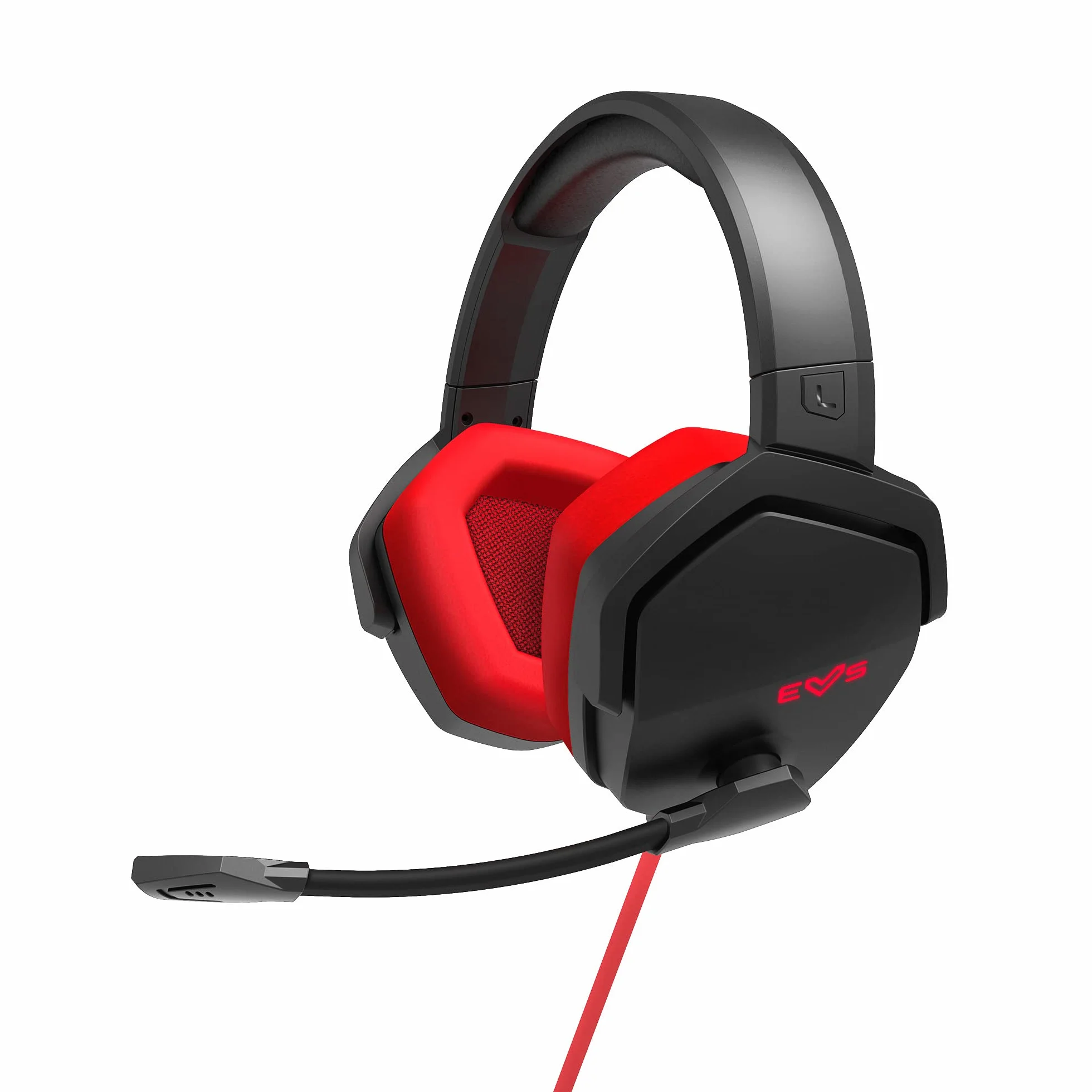 Energy Sistem ES Gaming Headset ESG 4 Surround 7.1 Red Zestaw słuchawkowy Gamer Kaski na PC z wkładkami LED (LED, dźwięk przestrzenny 7.1, Skórzane wkładki douszne)- Czerwony
