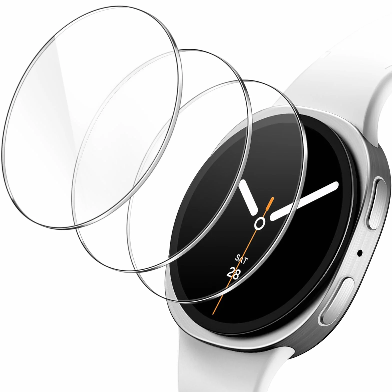 JETech Ochraniacz Ekranu dla Samsung Galaxy Watch 8 44mm (Tylko Ochrona Ekranu 40mm), Szkło Hartowane Antyzarysowania, HD Przejaśniać, 3 Sztuki