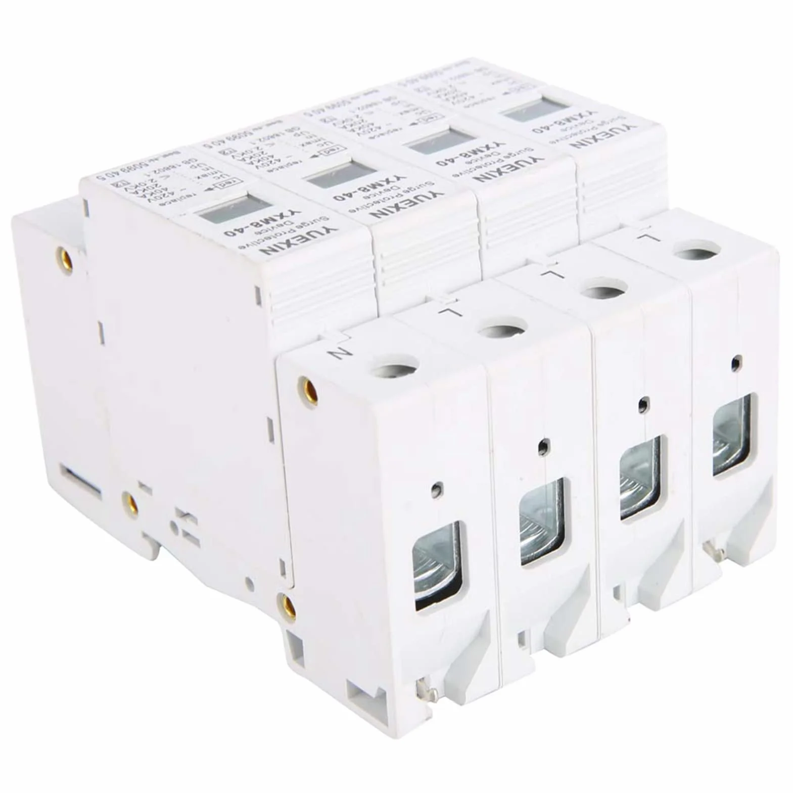 Domowa ochrona przeciwprzepięciowa odgromnik 4P 40KA DIN Rail AC urządzenie odgromowe niskiego napięcia do ochrony przed piorunami