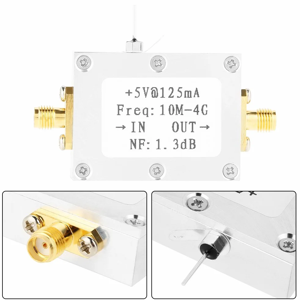 Wzmacniacz niskiego hałasu, 1 szt. wzmacniacz niskiego poziomu hałasu 21 dB Wysoki Gain LNA 0,01-4 GHZ szerokość pasma NF=1,3 dB wzmacniacz RF płyta modułu