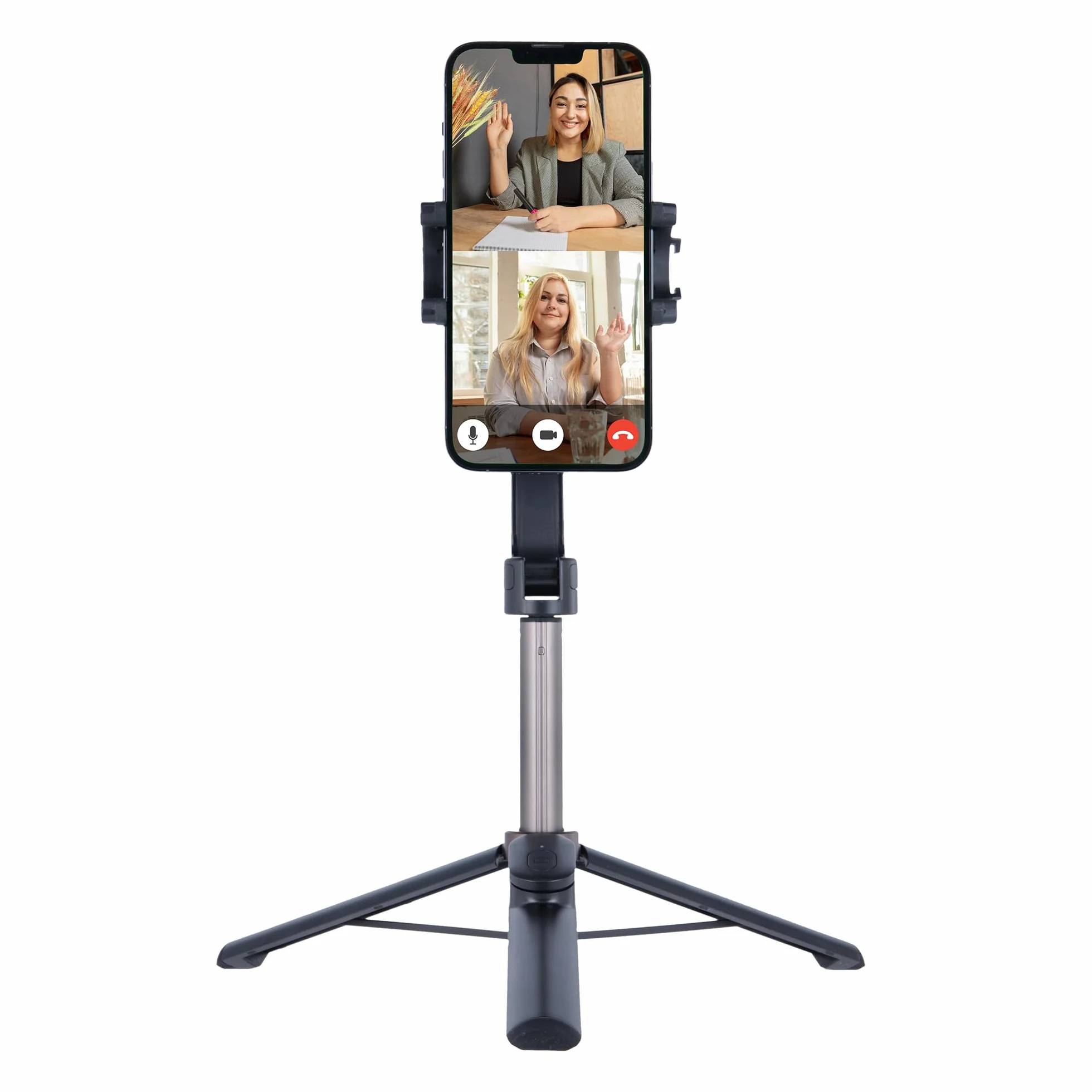 Rollei Smartfon Selfie Tripod: mini statyw ze zdalnym wyzwalaczem, regulacja wysokości do 65,6 cm. 3 w 1: statyw, kijek do selfie. Bluetooth, kompaktowy i stabilny, idealny w podróży! (uchwyt