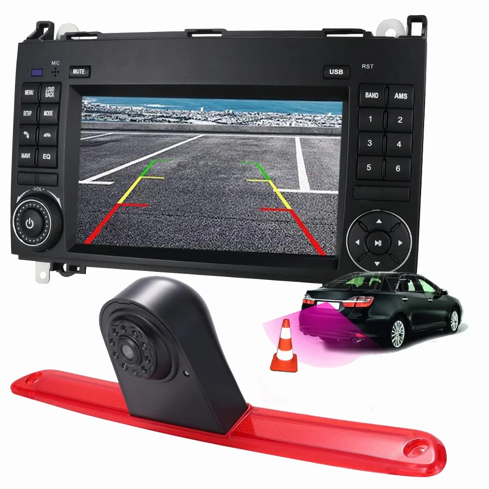 7-calowe radio samochodowe z systemem Android z nawigacją GPS + Transporter Van światło hamowania kamera HD noktowizor kamera cofania zamiennik do Mercedes Benz Sprinter W906 Crafter Caravelle